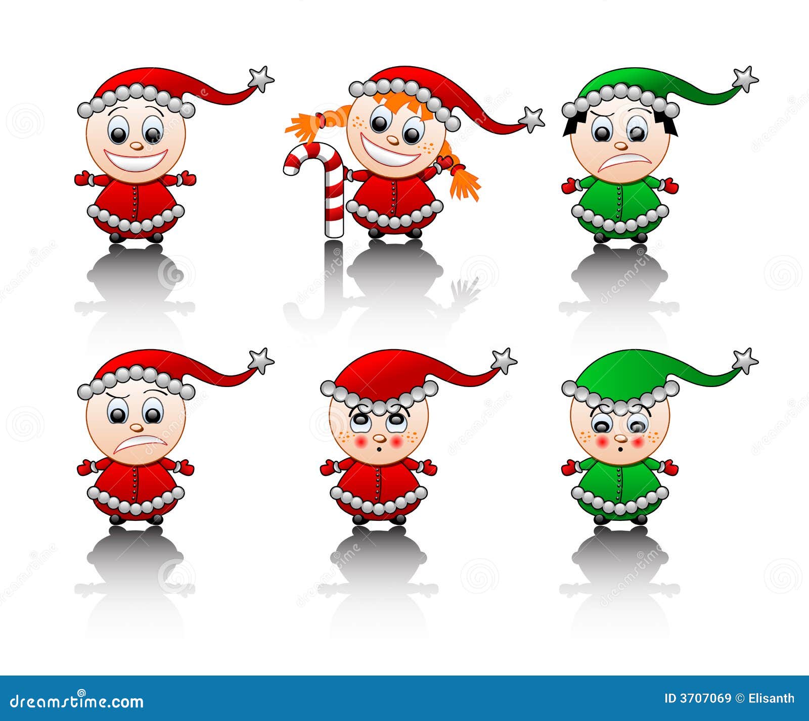 Little Santa's Helpers Smile Set Royalty Free Stock Images 