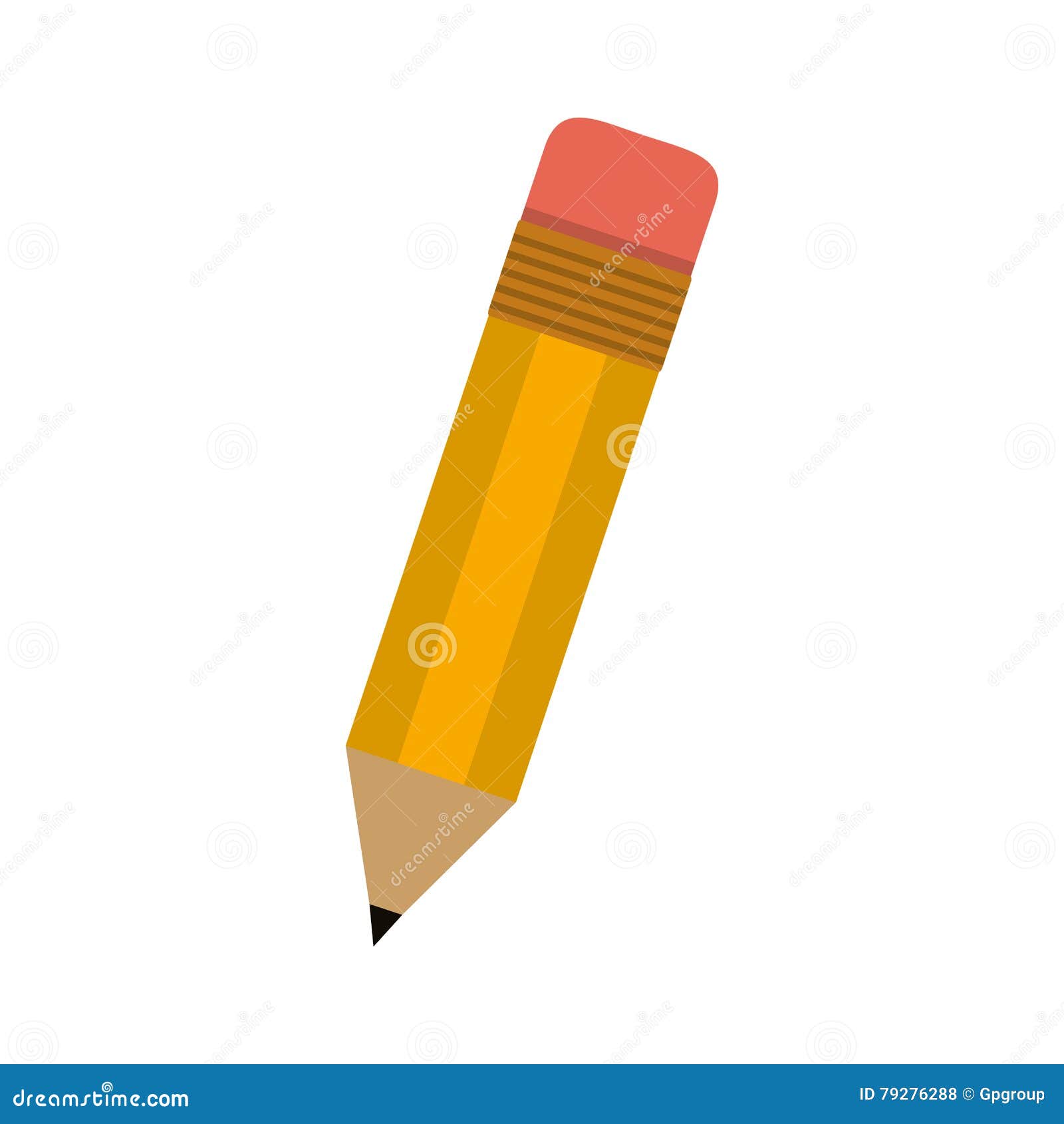 Little School Pencil with Eraser Stock Vector Illustration of pencil