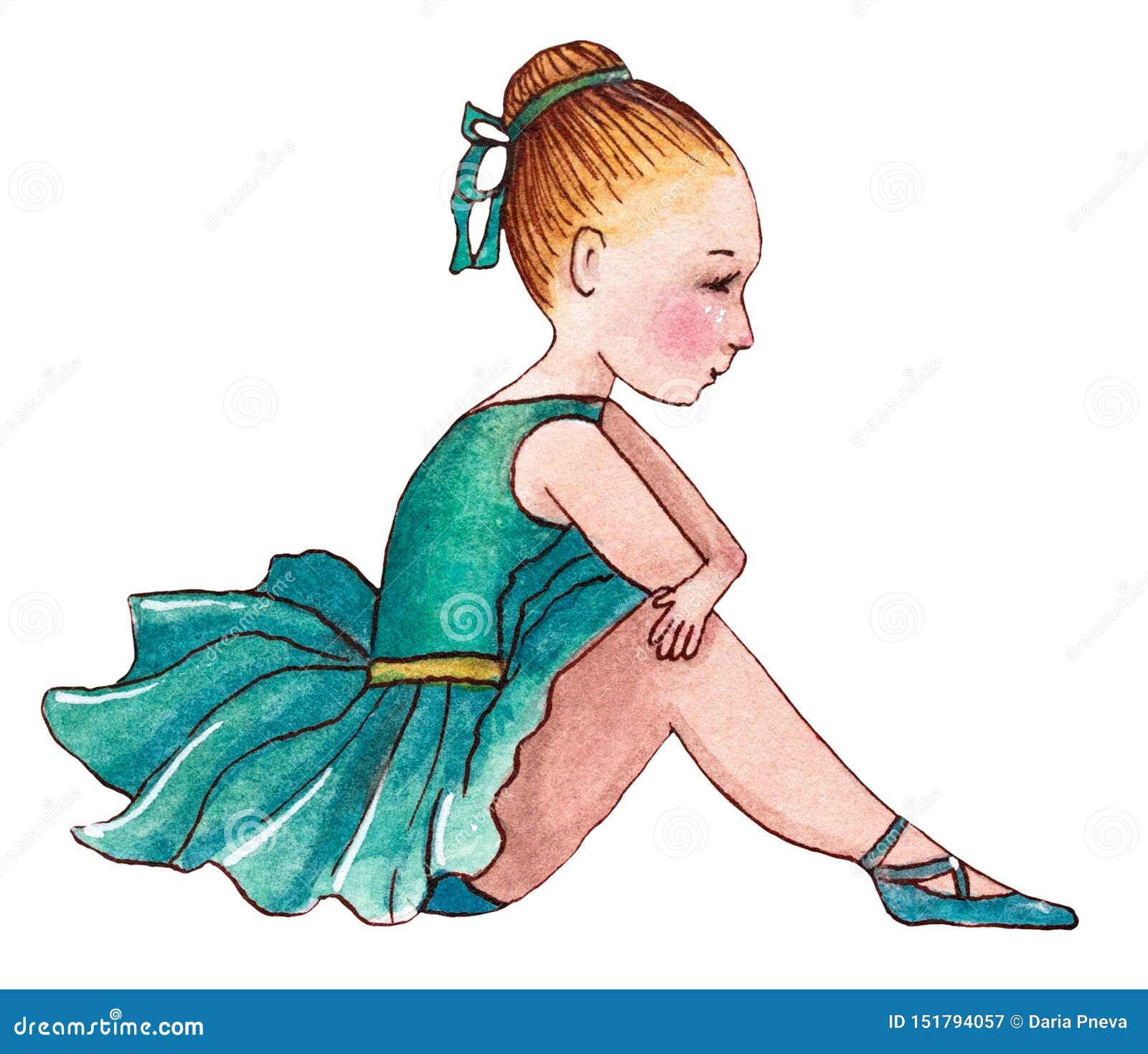 Ballerina In Blue Vector Watercolor | CartoonDealer.com #57478445 Watercolor People Dancing
