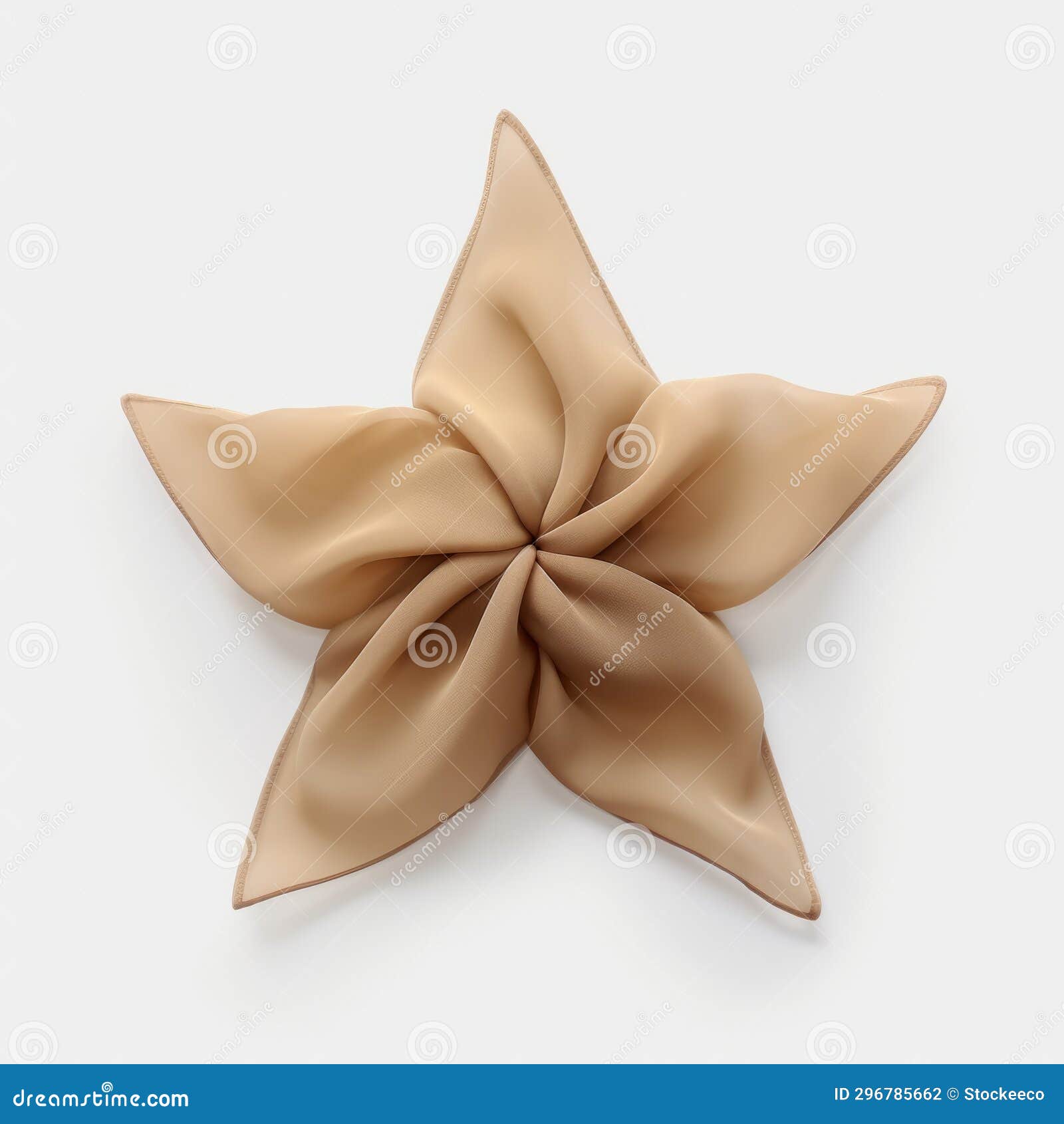 little star: minimalistic 3d beige flower in chiffon