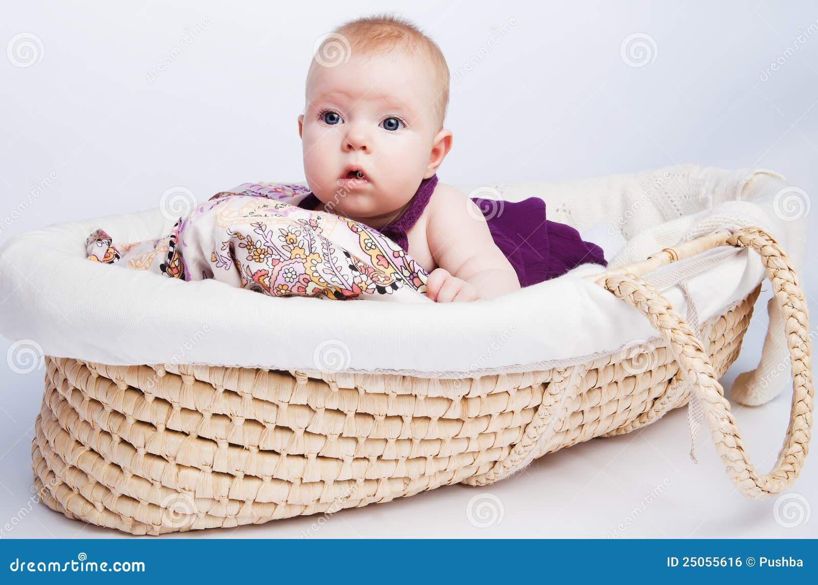 Little Sweet Girl a Baby Lying Stock Photo - Image of children, folds ...