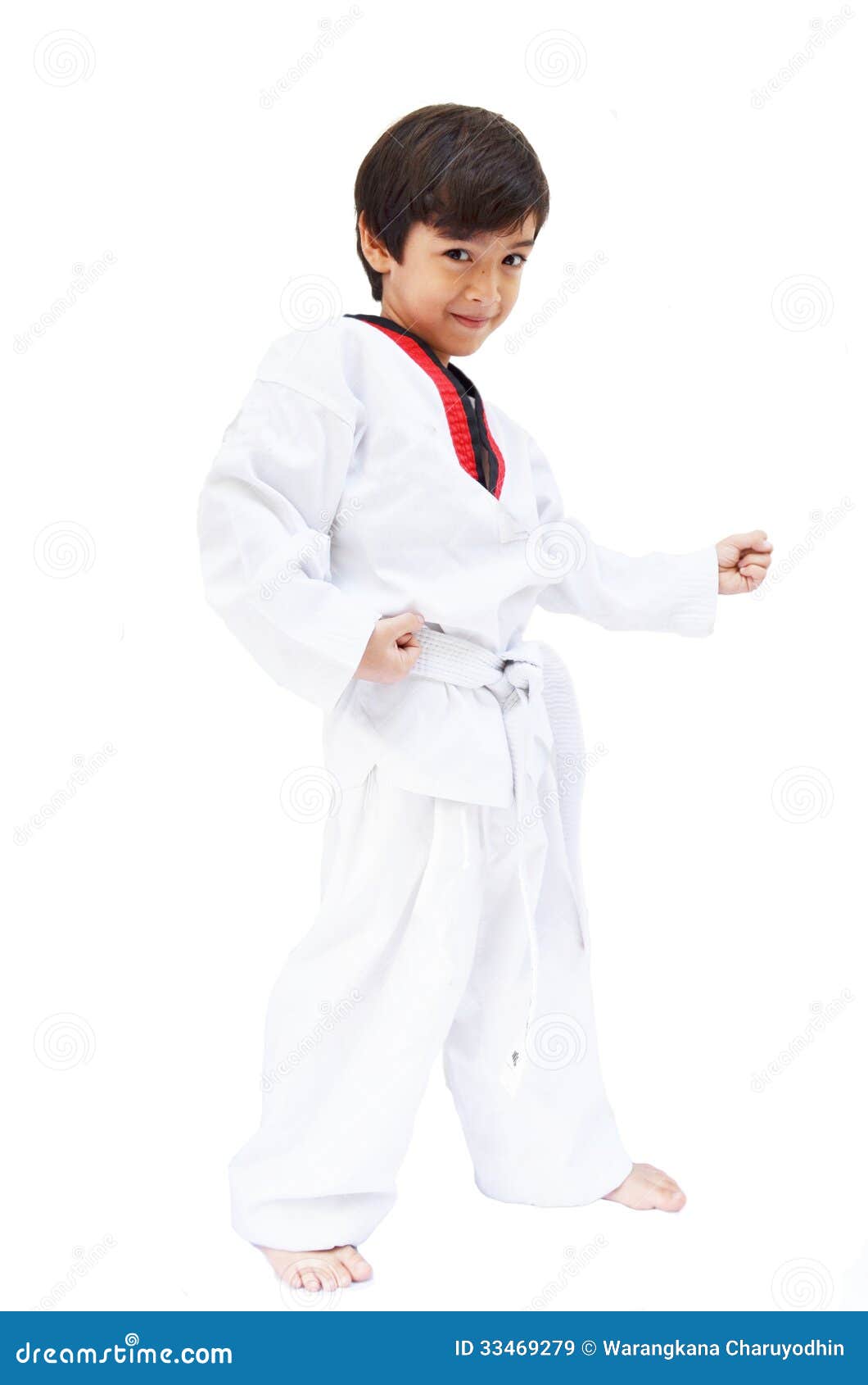 little tae kwon do boy martial art