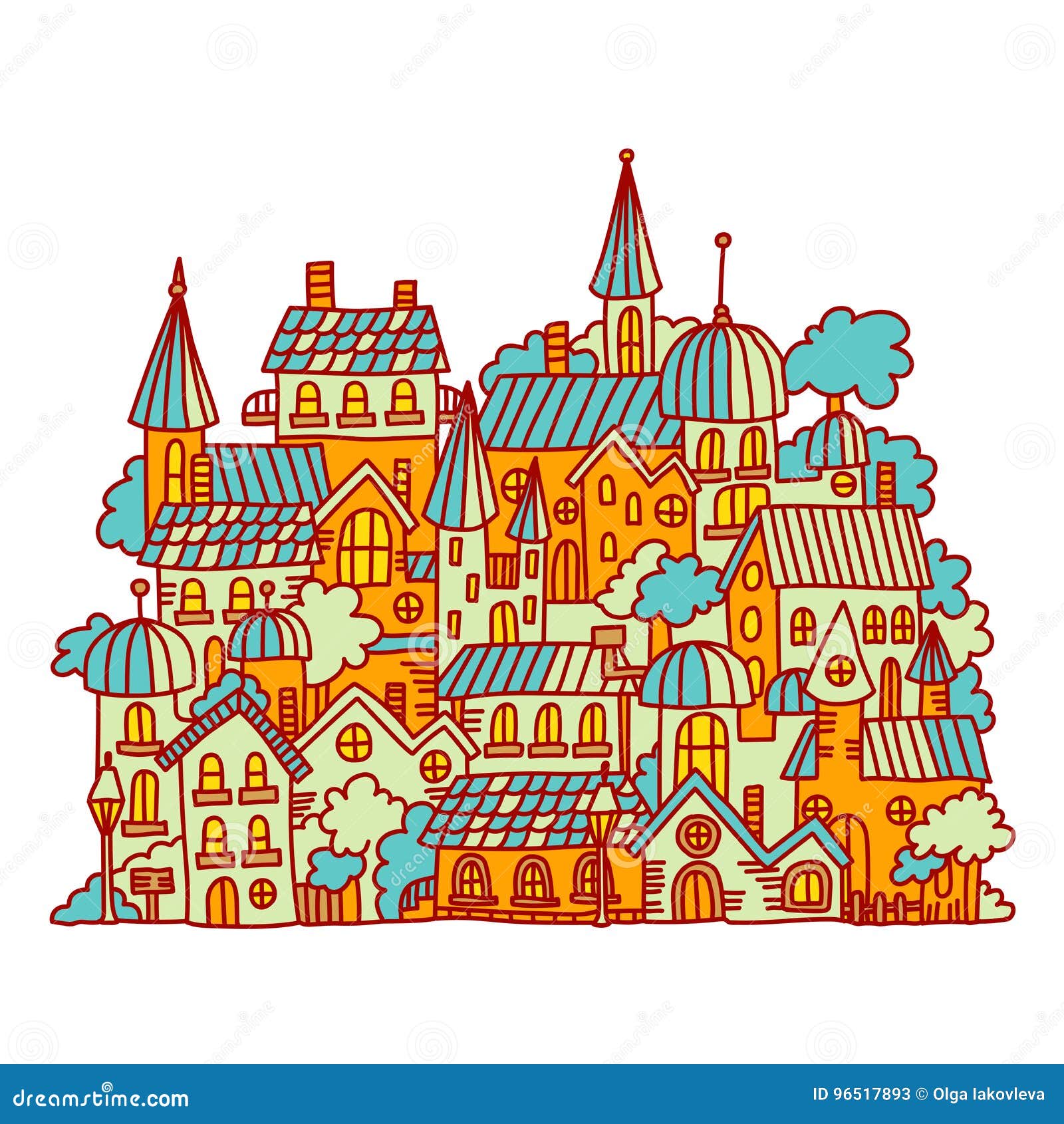 Little Town Vector Illustration with Cartoon Houses in the Street Stock Vector - Illustration of flag, fantasy: 96517893 Little Town Vector Illustration with Cartoon Houses in the Street Stock Vector - Illustration of flag, fantasy: 96517893