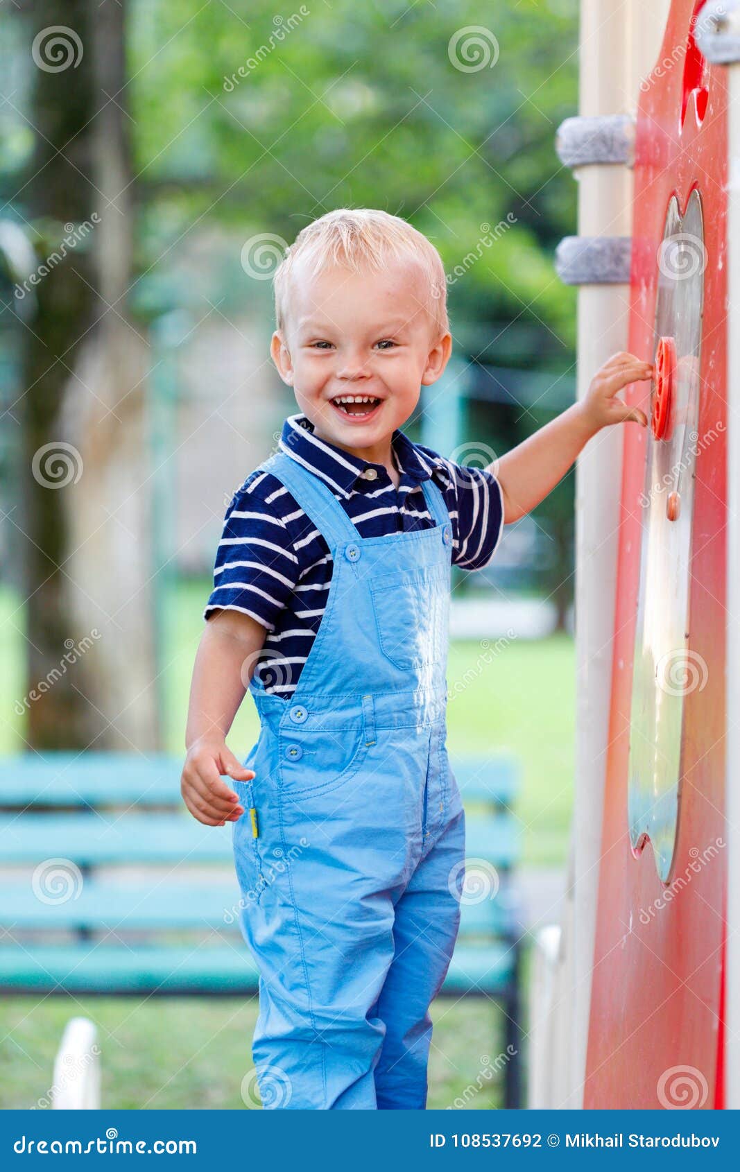 Little, Two Years Old Boy Smiling Playing in the Playground Stock Photo ...