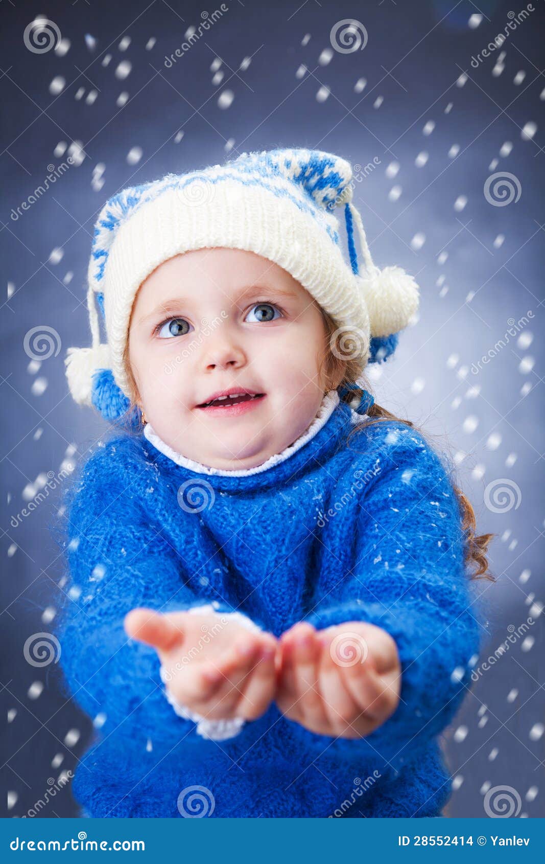 Little winter girl stock photo. Image of night, frost - 28552414