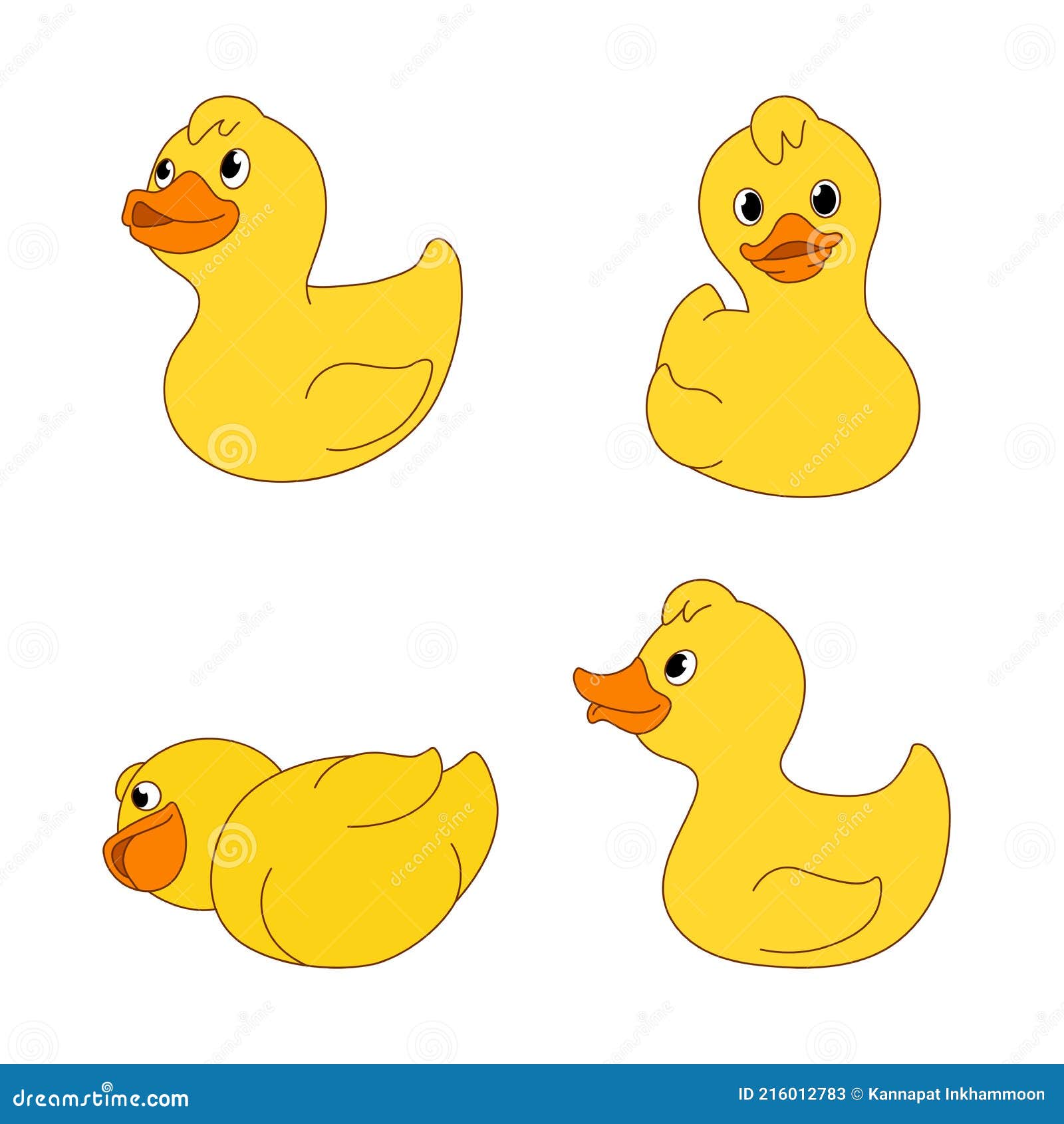 Little Yellow Duck, Chick Different Emotions and Situations Set of Cute  Illustrations, Funny Duck Cartoon Stock Vector - Illustration of cute,  beak: 216012783