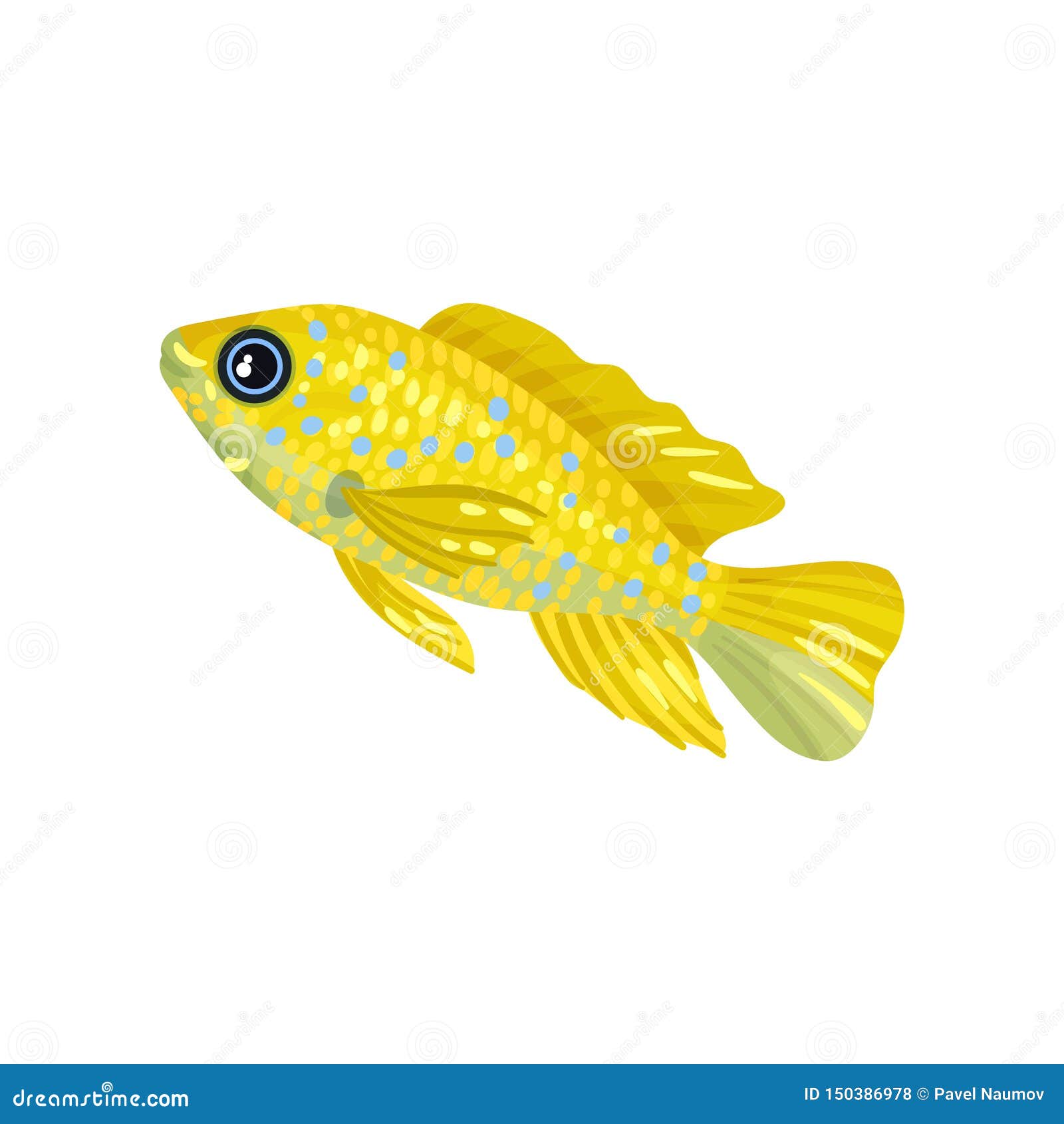 Download Little Yellow Fish. Vector Illustration On White ...