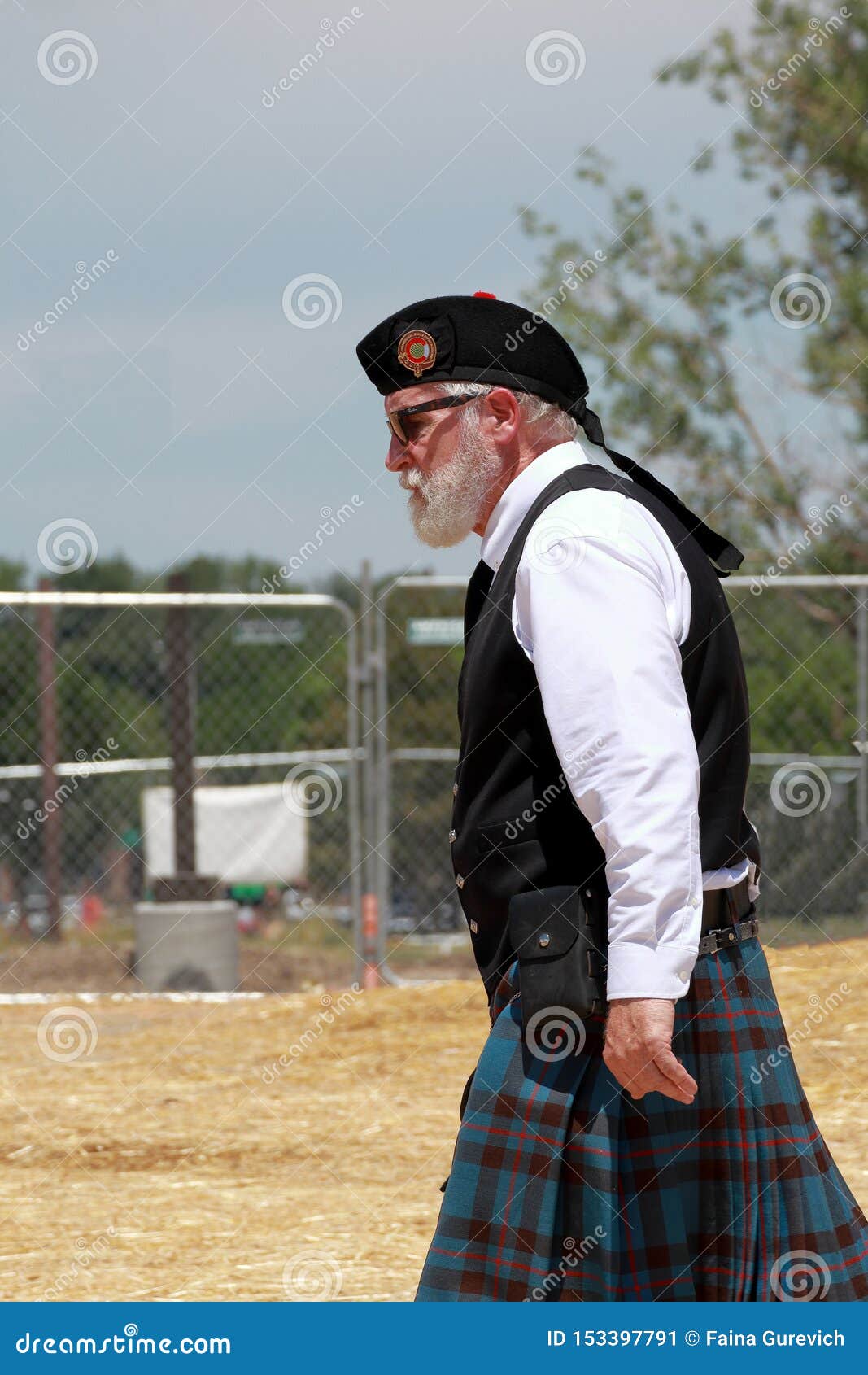 A Man Wearing Traditional Irish Clothes on Colorado Irish Festival