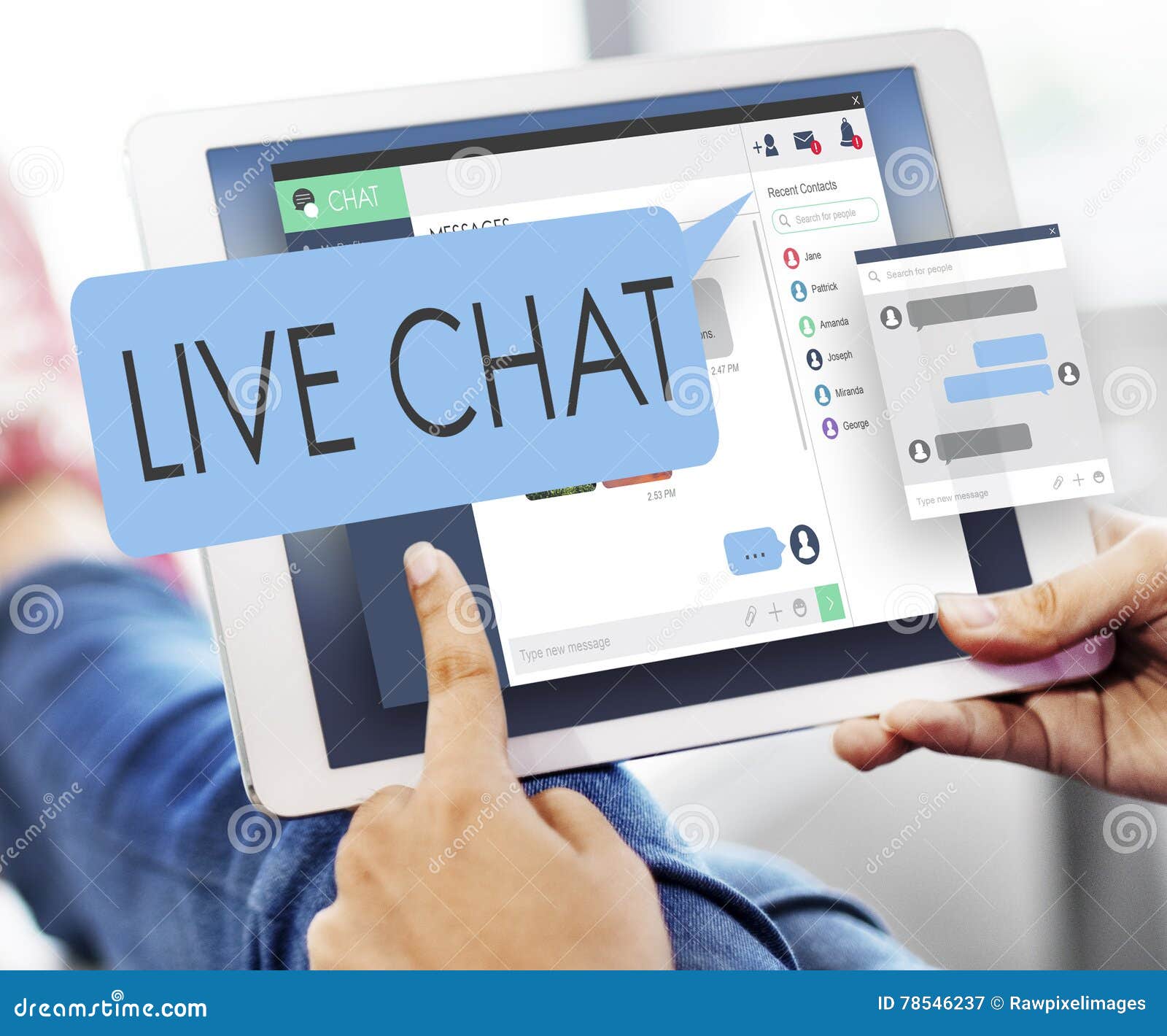 live chat chatting communication digital web concept