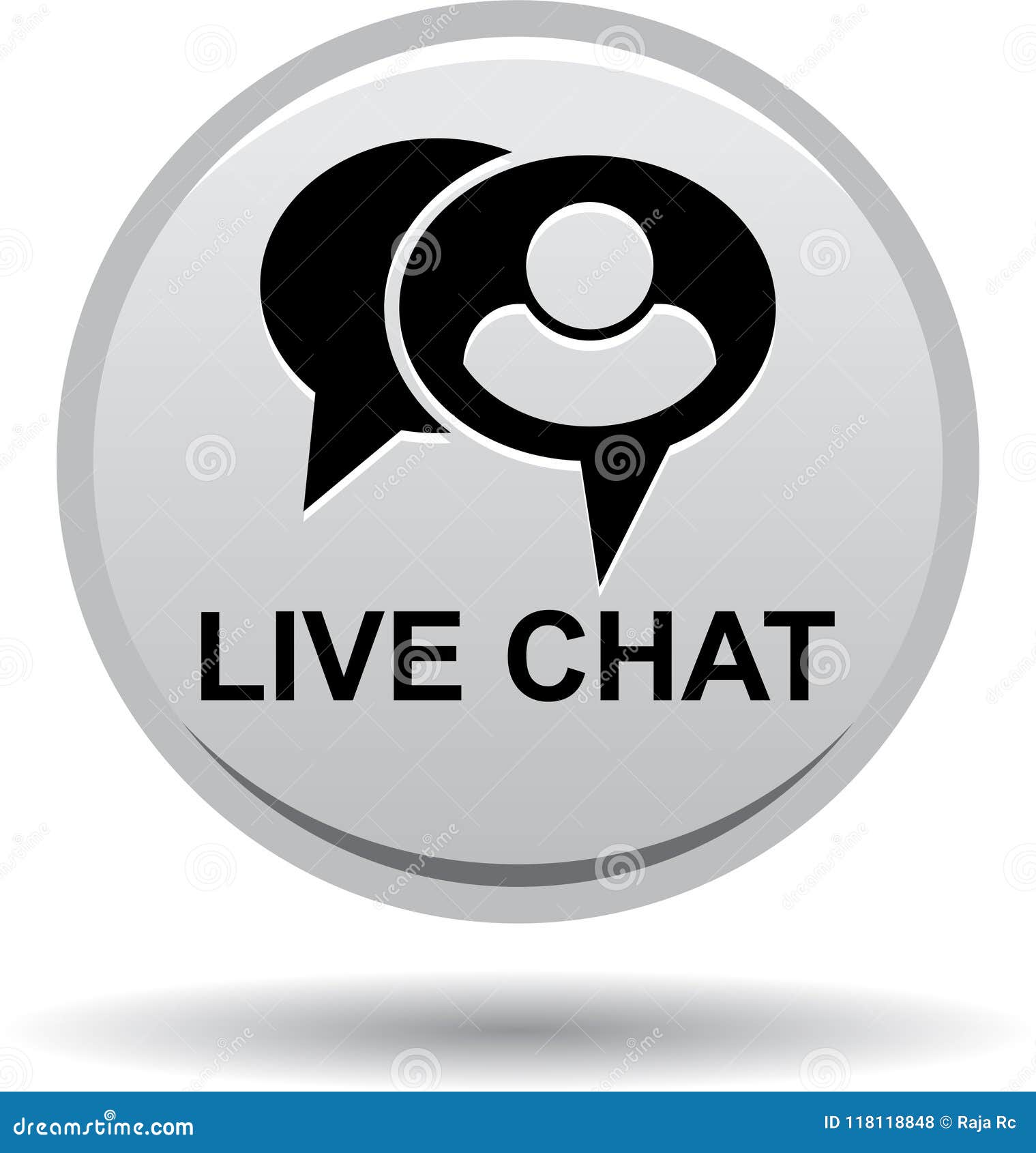 Live Chat Icon Web Button Gray Stock Vector Illustration Of Chating Bubble