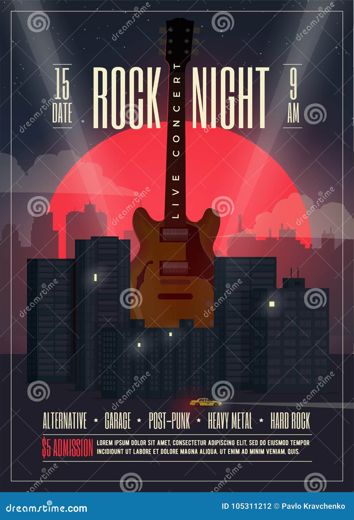 Rock Heavy Metal Punk Concert band Poster Flyer Template