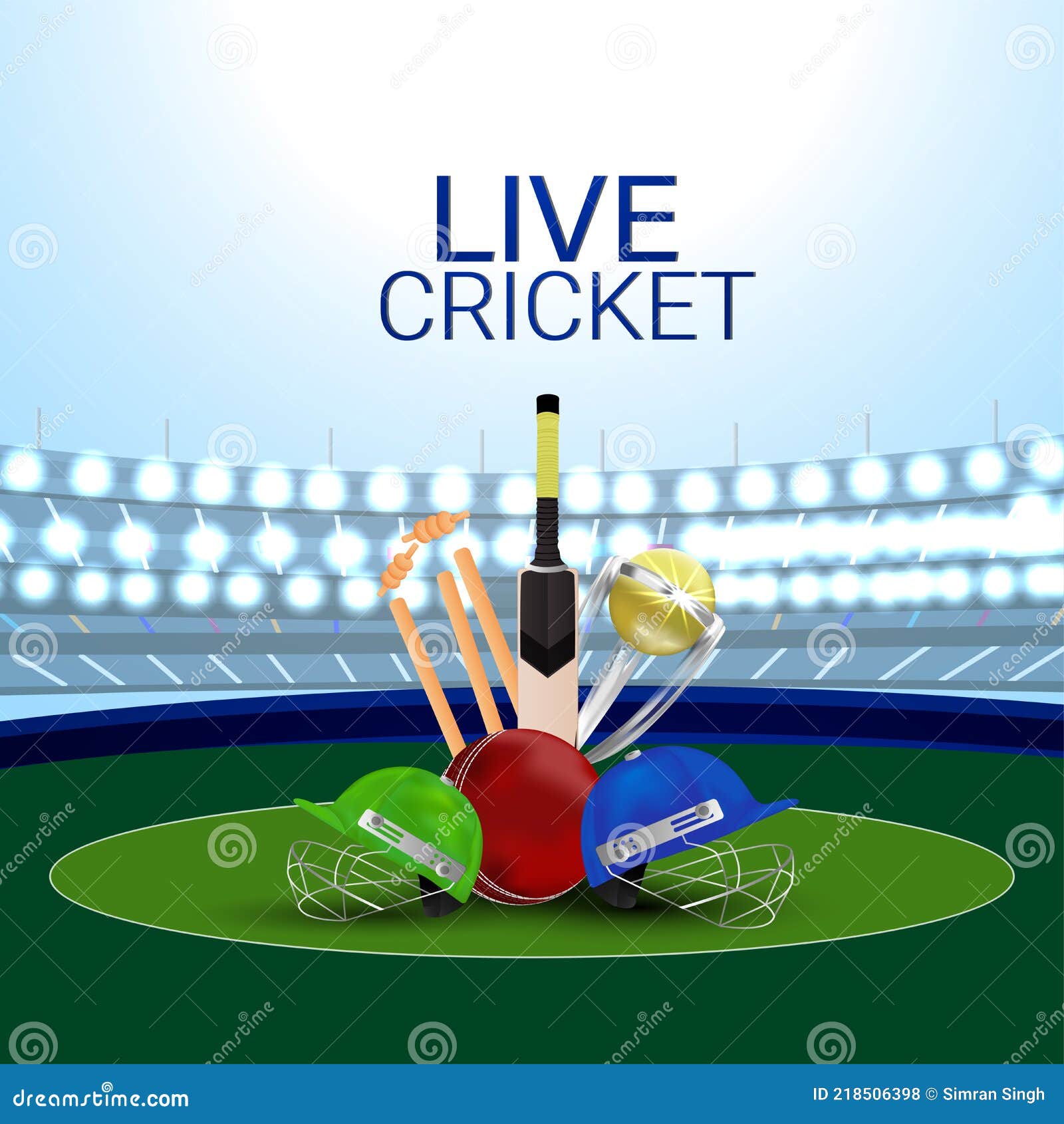 Live Cricket Stock Illustrations
