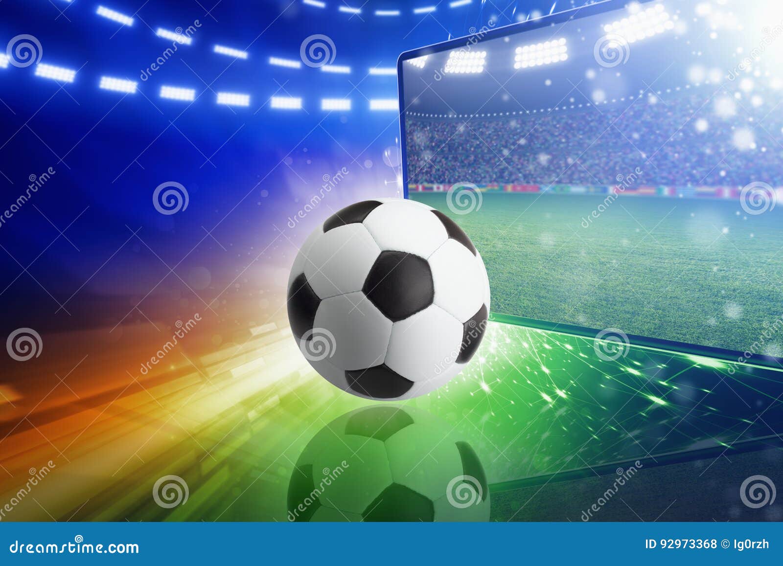 Live-Fernsehen-Sendung Des Fußballspiels Stock Abbildung