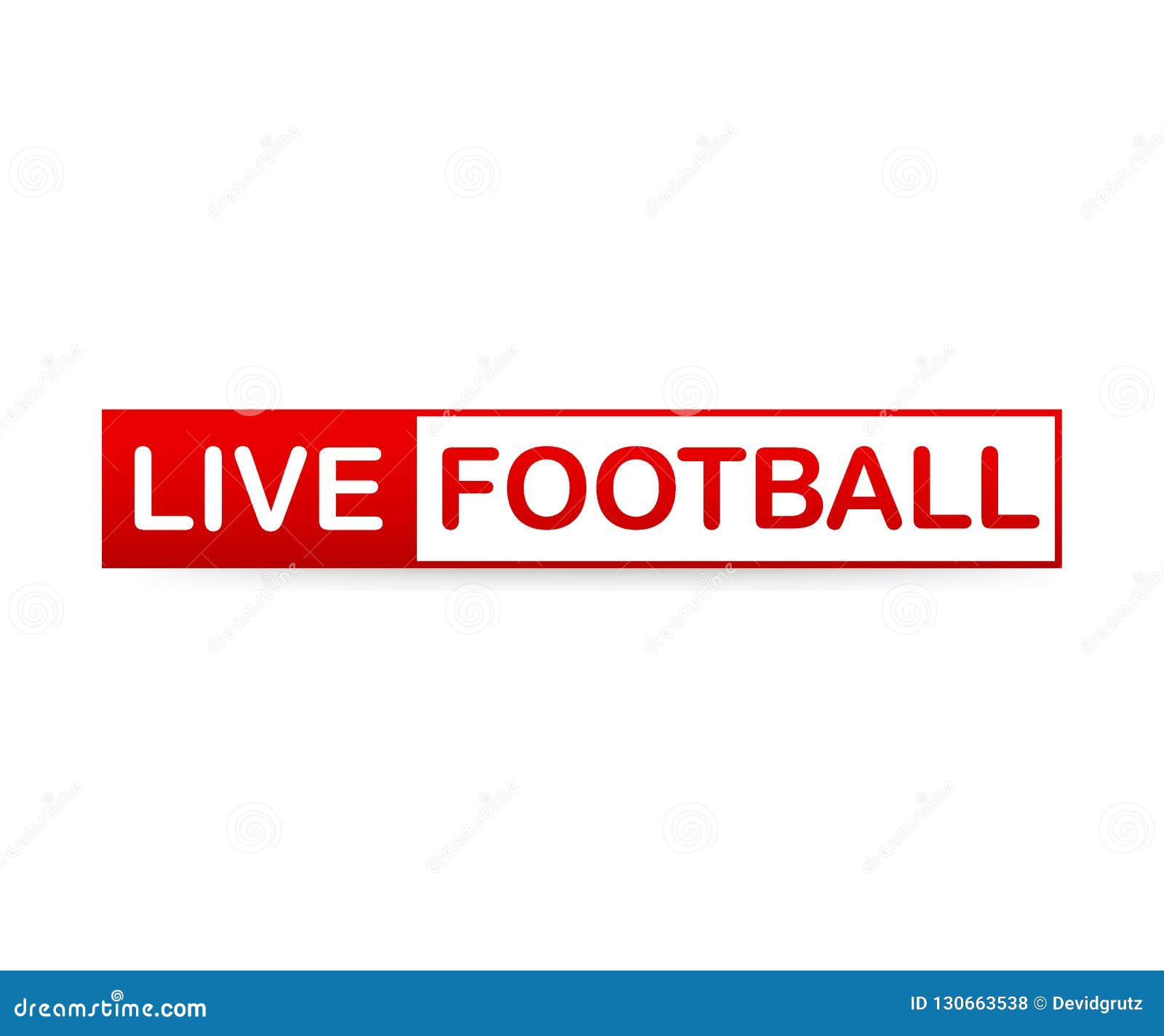 Live Football Streaming Icon, Badge, Button for Broadcasting or Online Football Stream