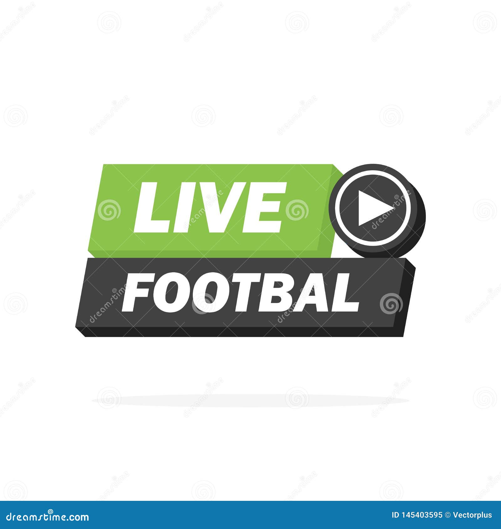 Live Football Streaming Icon, Badge, Button Für Die Übertragung Oder Den Online-Fußball-Stream Vector in Werkstoffen, Flach, Desi Stock Abbildung