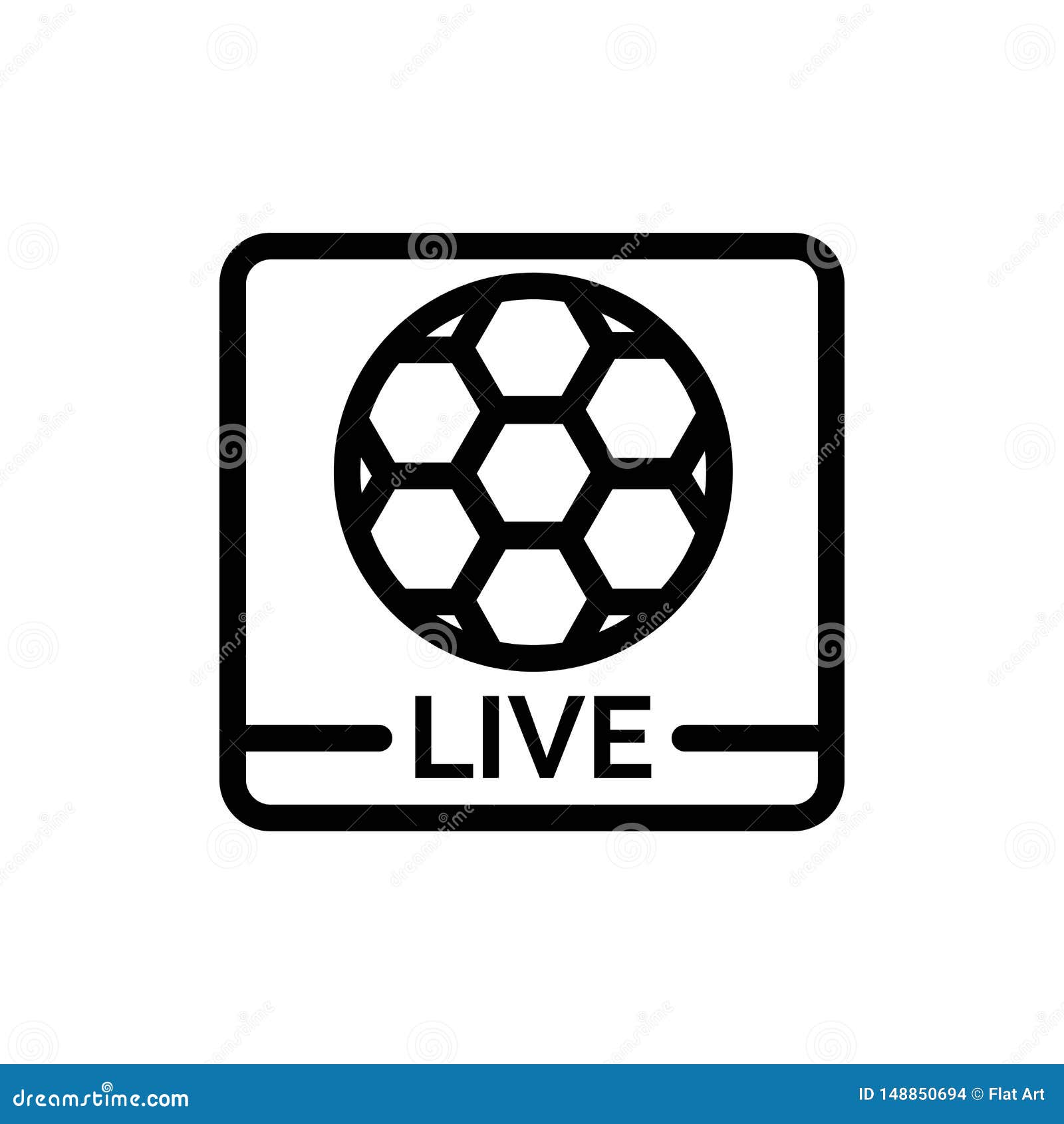 Live, Game, Screen, Football Blue and Red Download and Buy Now Web Widget Card Template Stock Vector