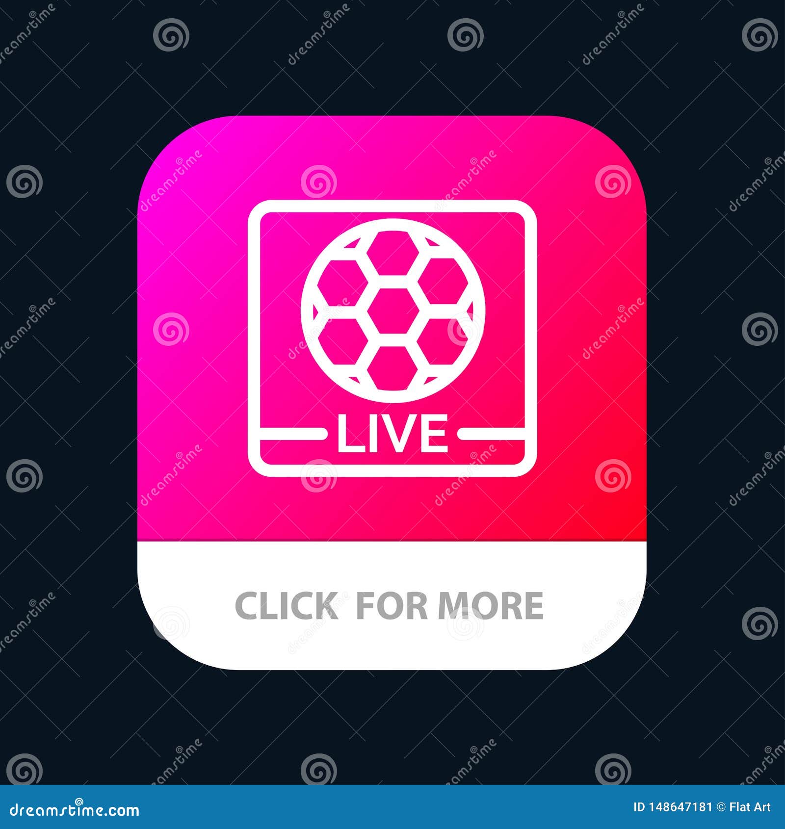 Live, Game, Screen, Football Mobile App Button