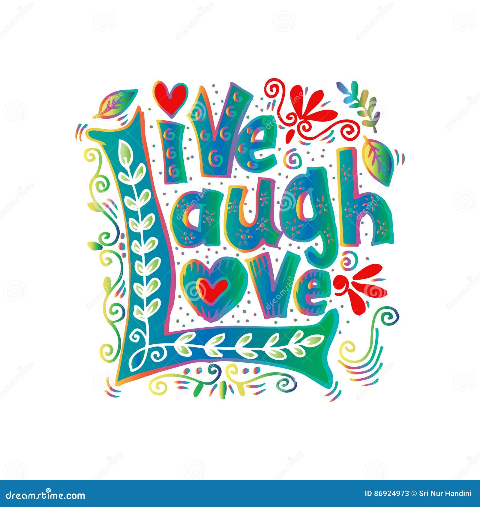 Live Laugh Love. stock illustration. Illustration of shirt 86924973