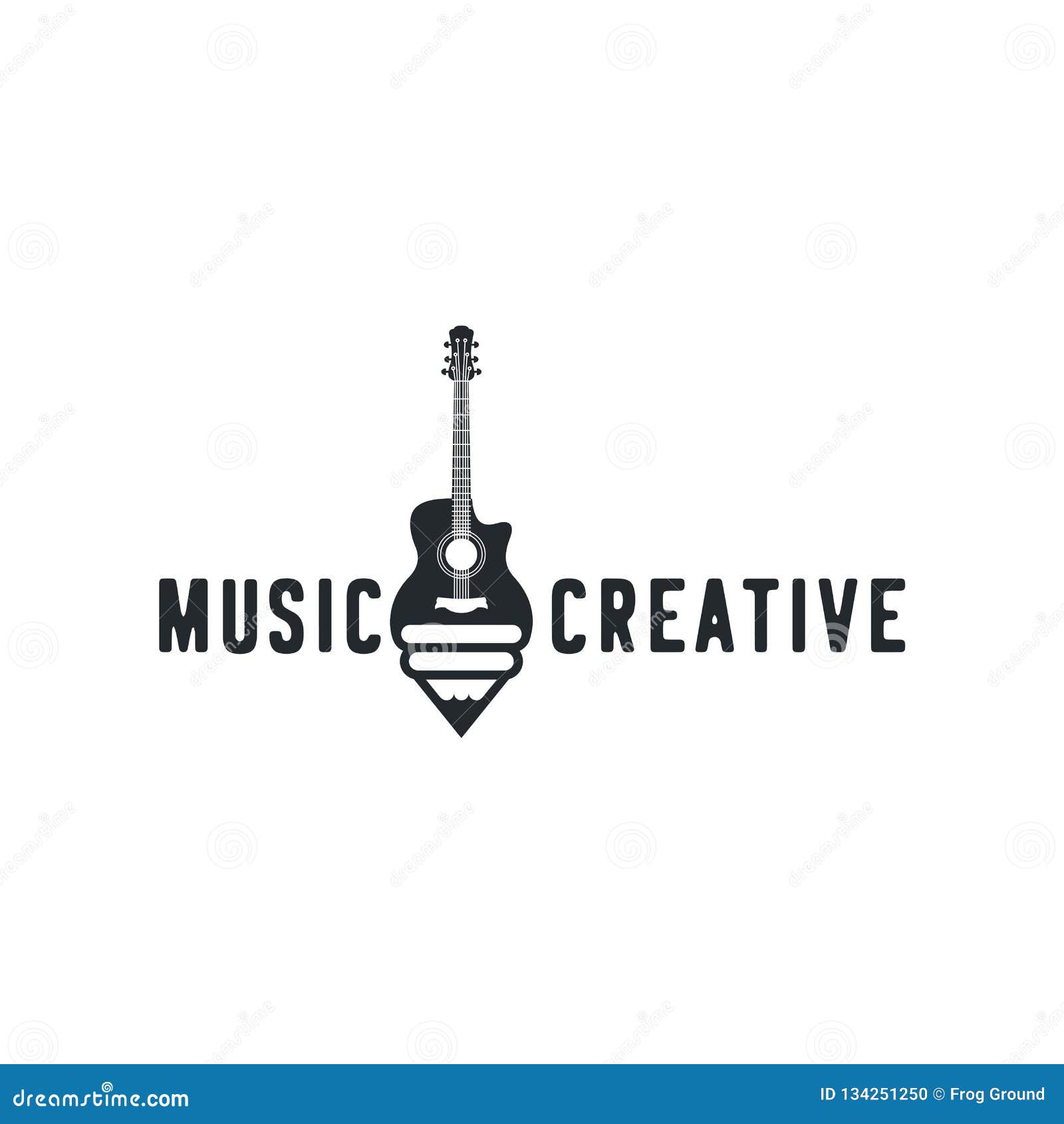 Live Music And Acoustic Logo Design Vector Illustration Stock