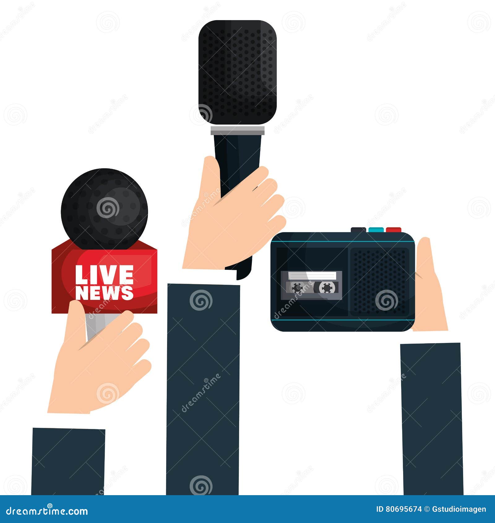 Live news equipment icon stock vector. Illustration of isolated 80695674