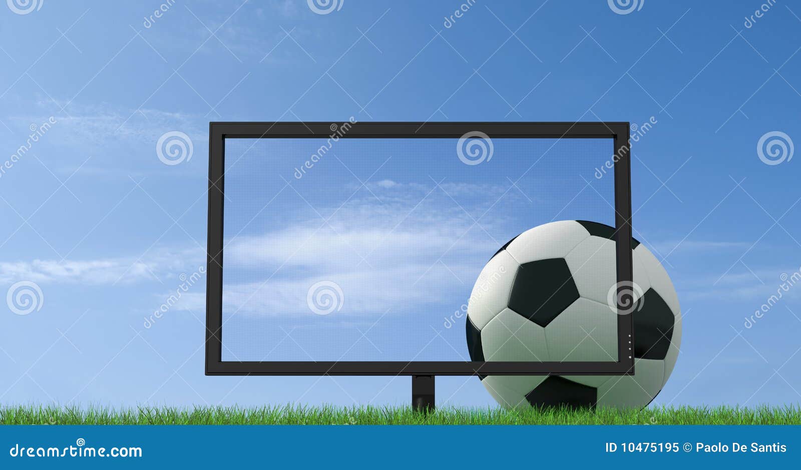 Live Soccer on Full Hd Lcd Tv Stock Illustration