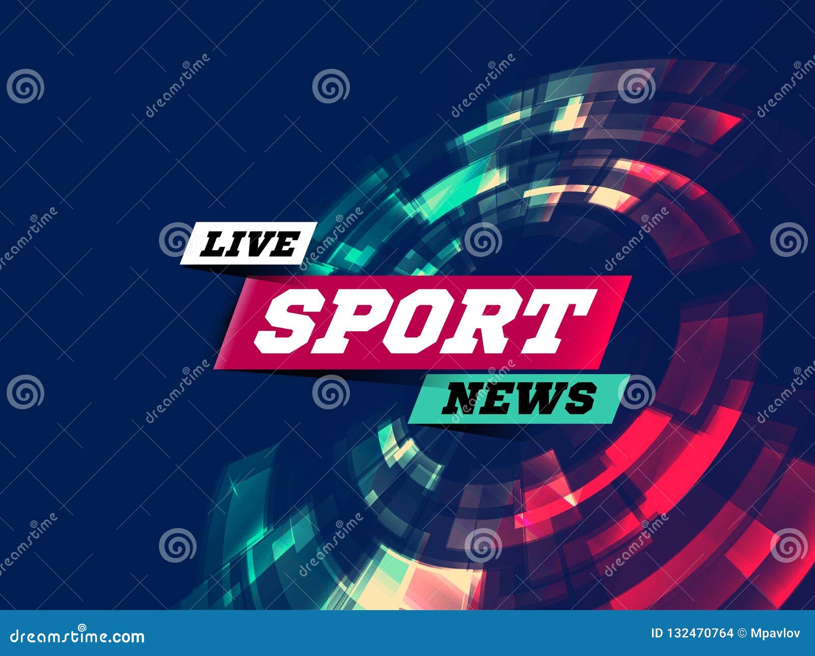 Live Sport News Can Wird Als Entwurf Für Fernsehnachrichten, Die Internet-Medien Verwendet Und Landet Seite Vektor Vektor Abbildung