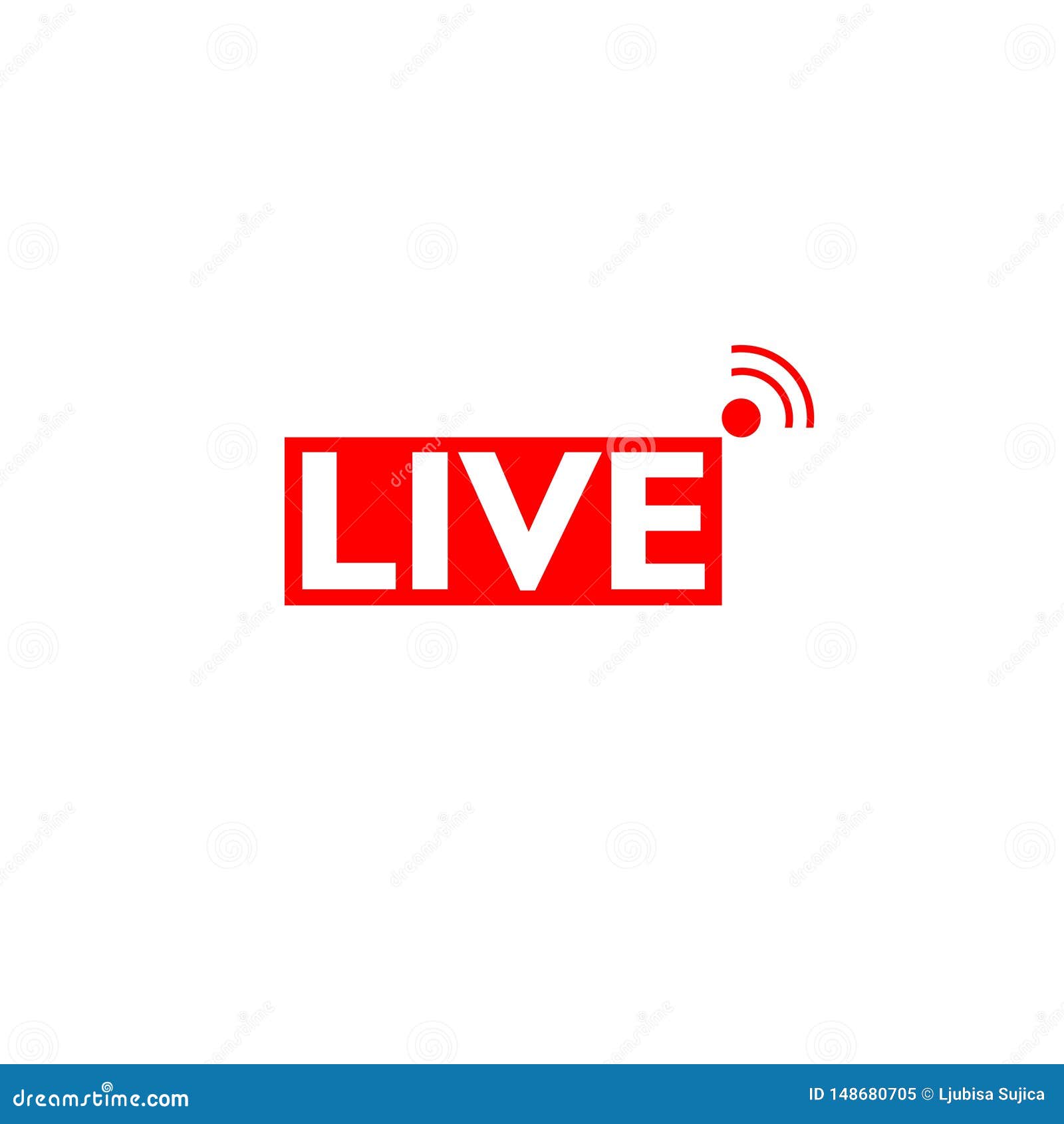 Live Streaming Red Sign, Icon Stock Vector - Illustration of background