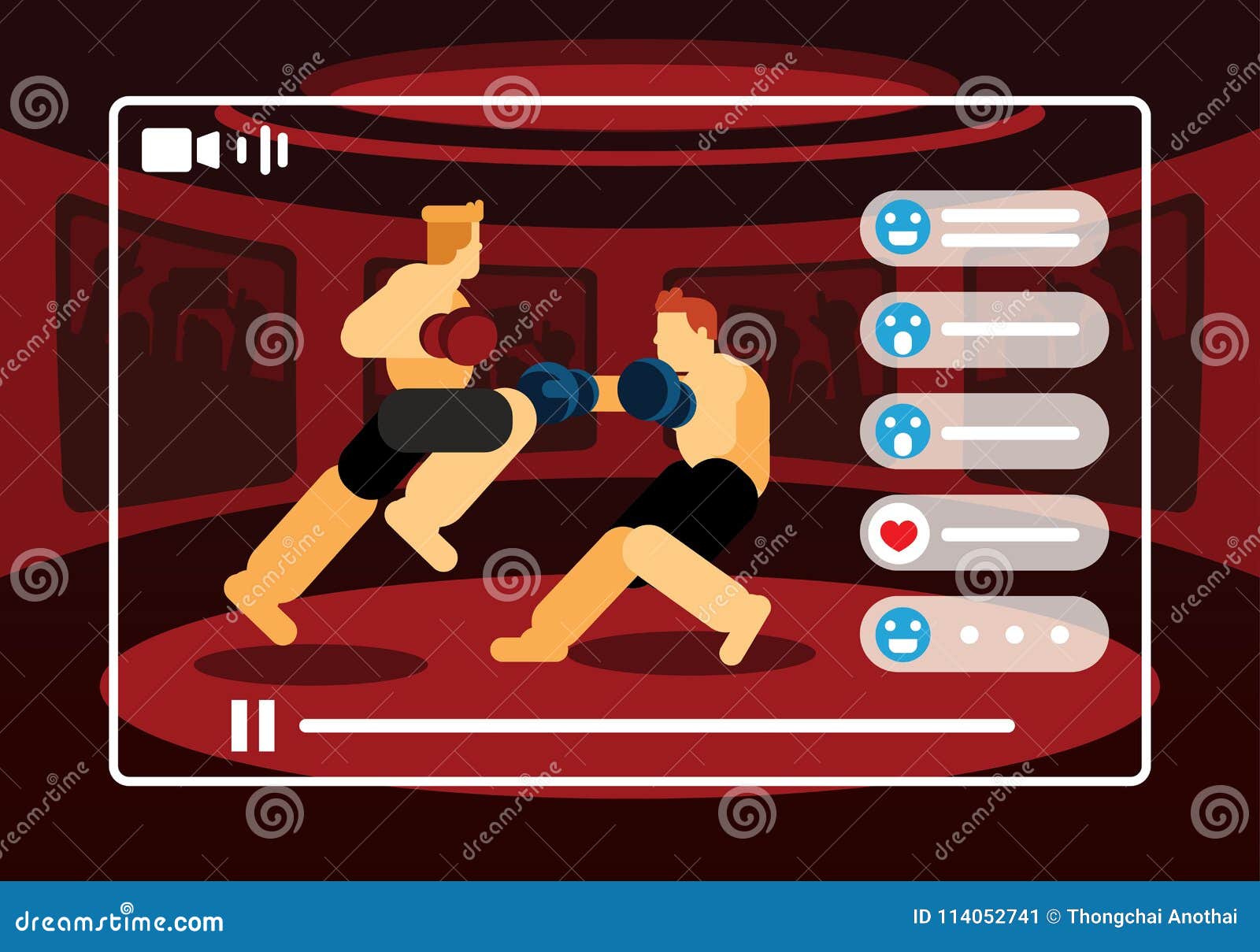 Live Streaming Video Mix Martial Art Stock Vector