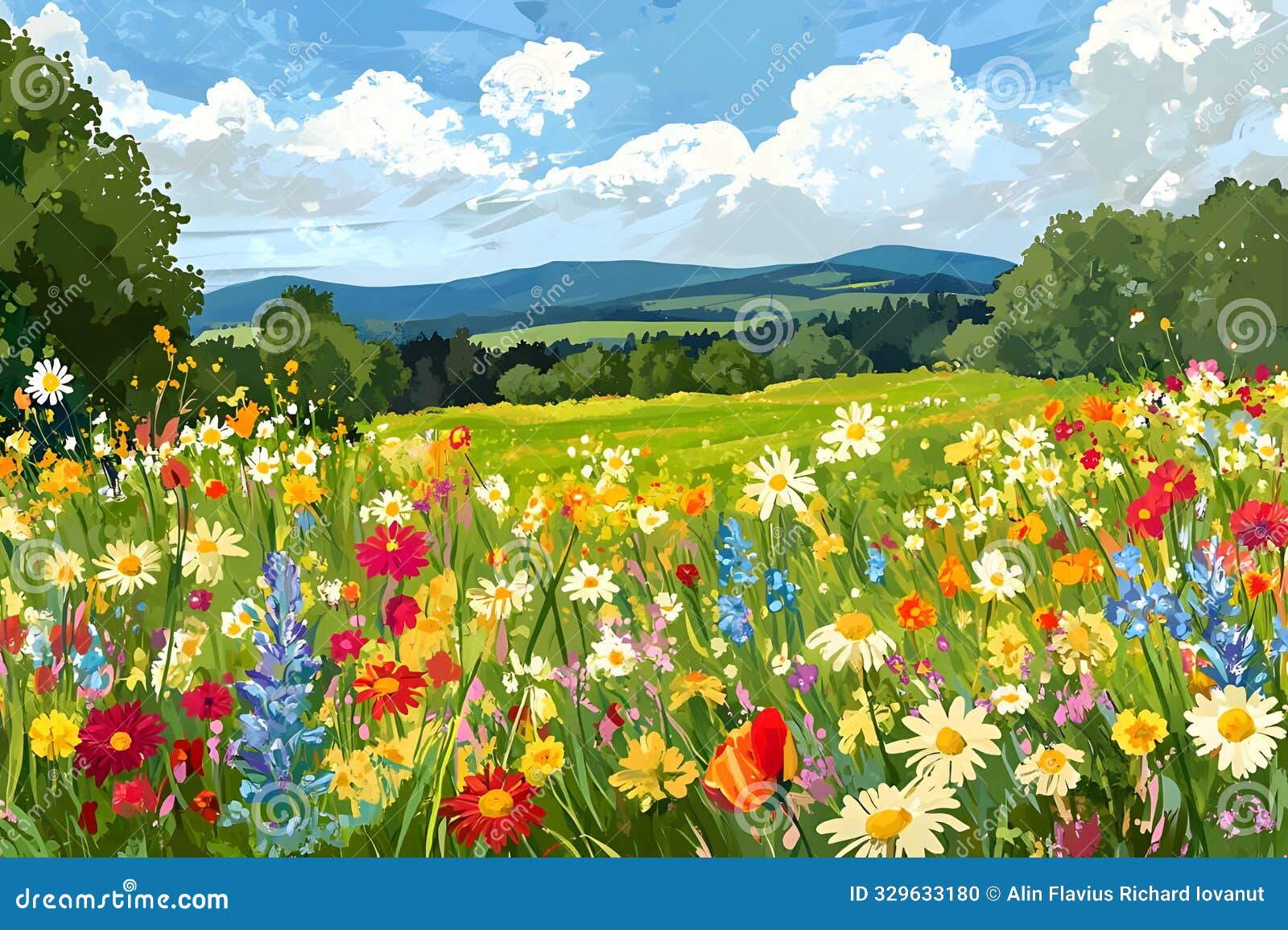 lively spring meadow