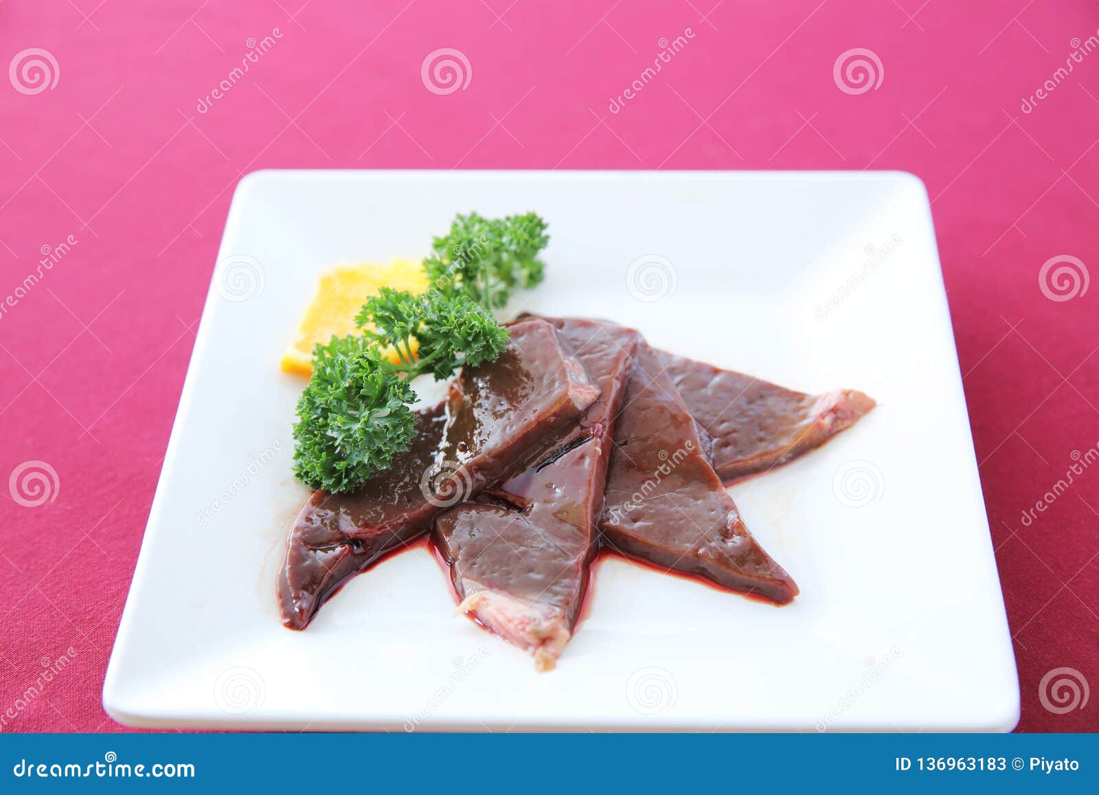 Liver beef set stock image. Image of protein, leaf, delicious 136963183