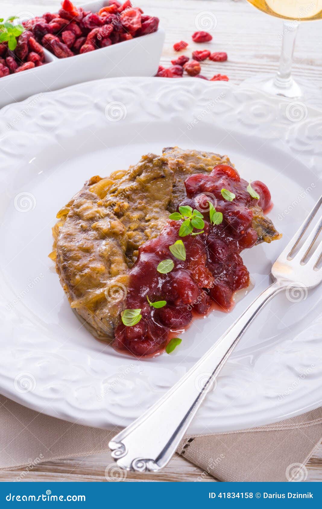 Liver with Cranberries stock photo. Image of healthy 41834158