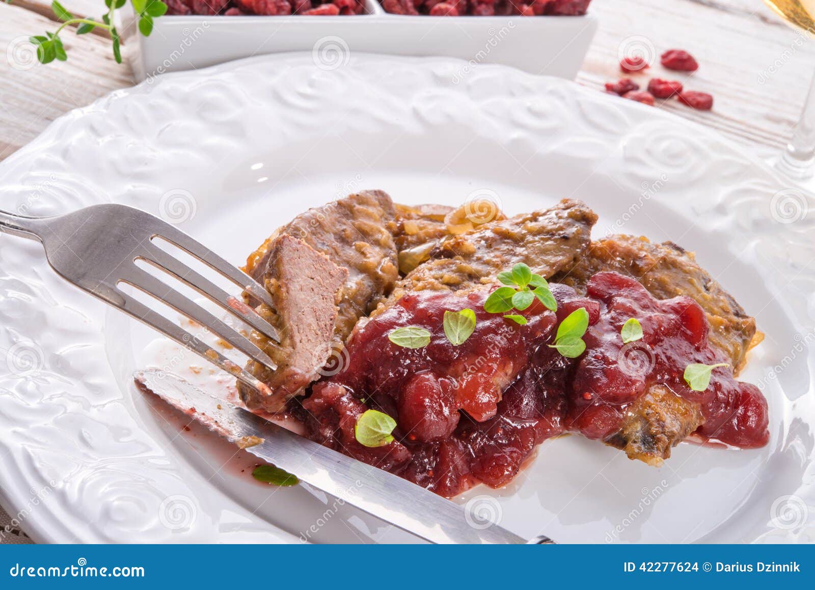 Liver with Cranberries stock photo. Image of cooked, fresh 42277624