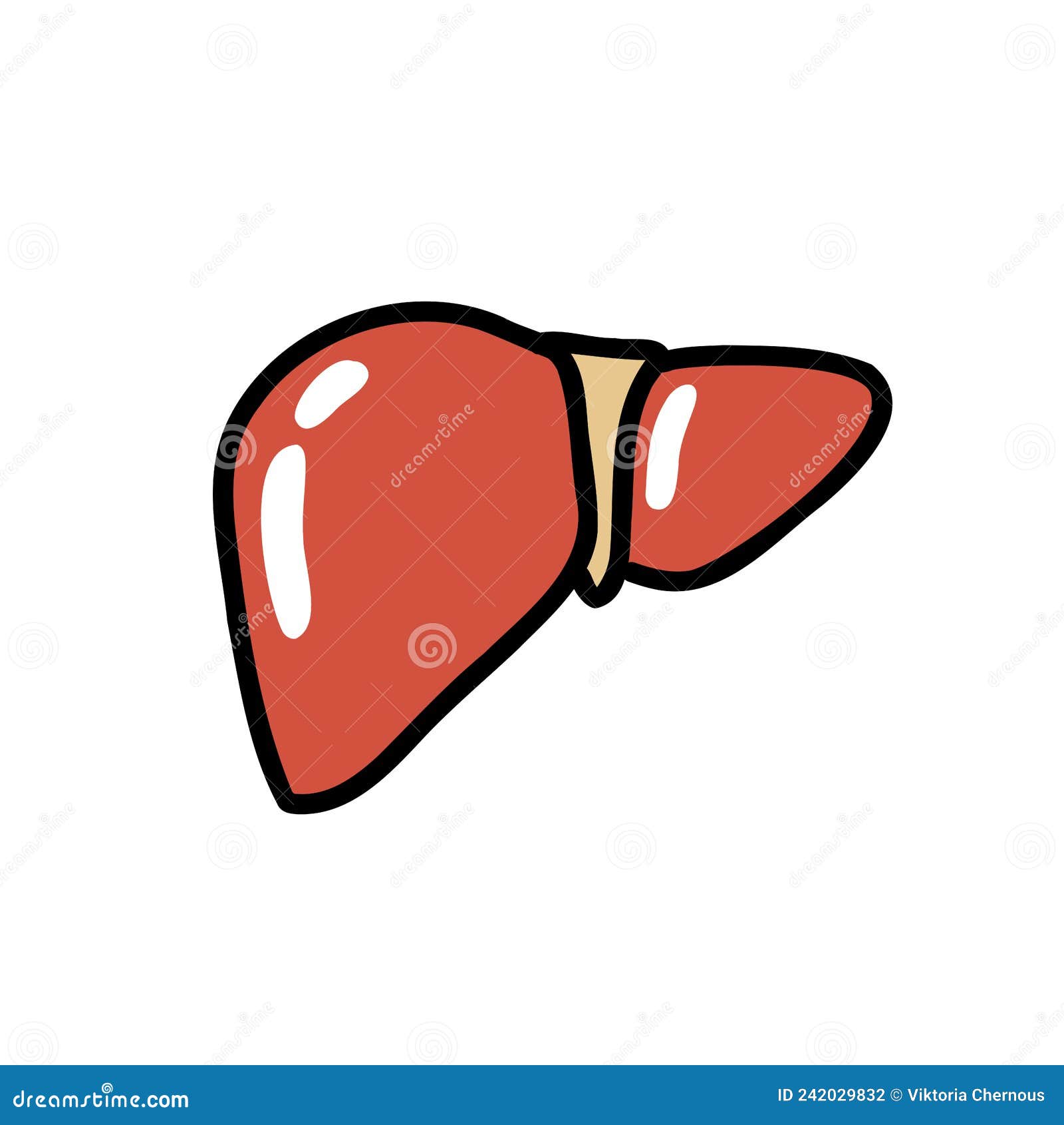 Liver Doodle Icon, Vector Color Line Illustration Stock Vector ...