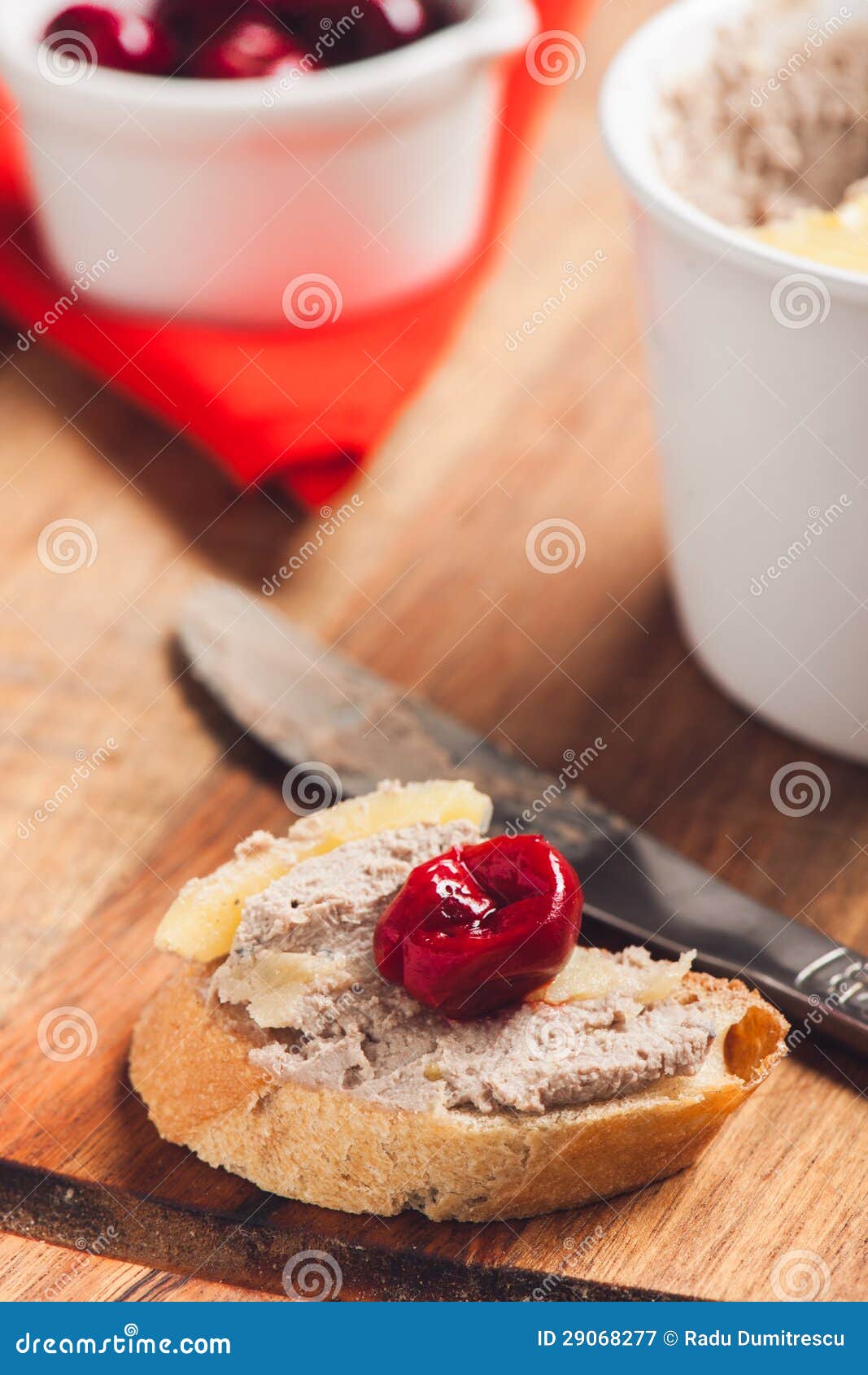 Liver pate on bread stock image. Image of cooked, slice 29068277