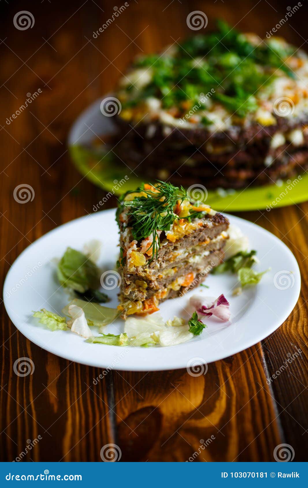 liver pie layer cake stuffed with carrots