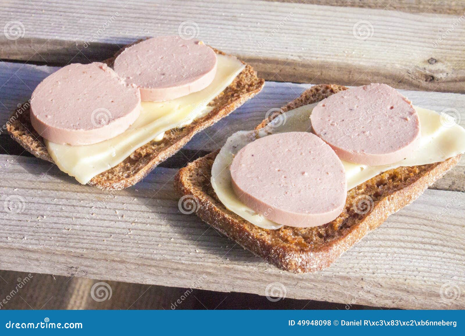 Liver sausage on rye bread stock photo. Image of meat 49948098