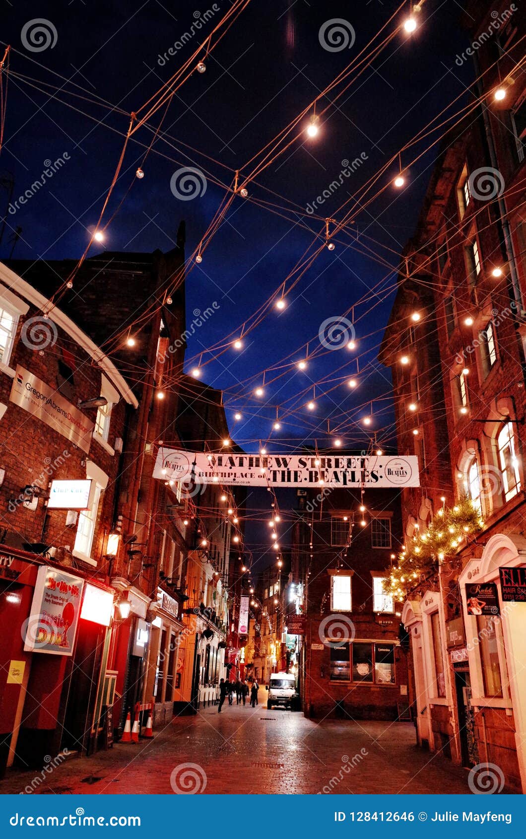 Mathew Street at Night, in Liverpool, England Editorial Photo - Image ...