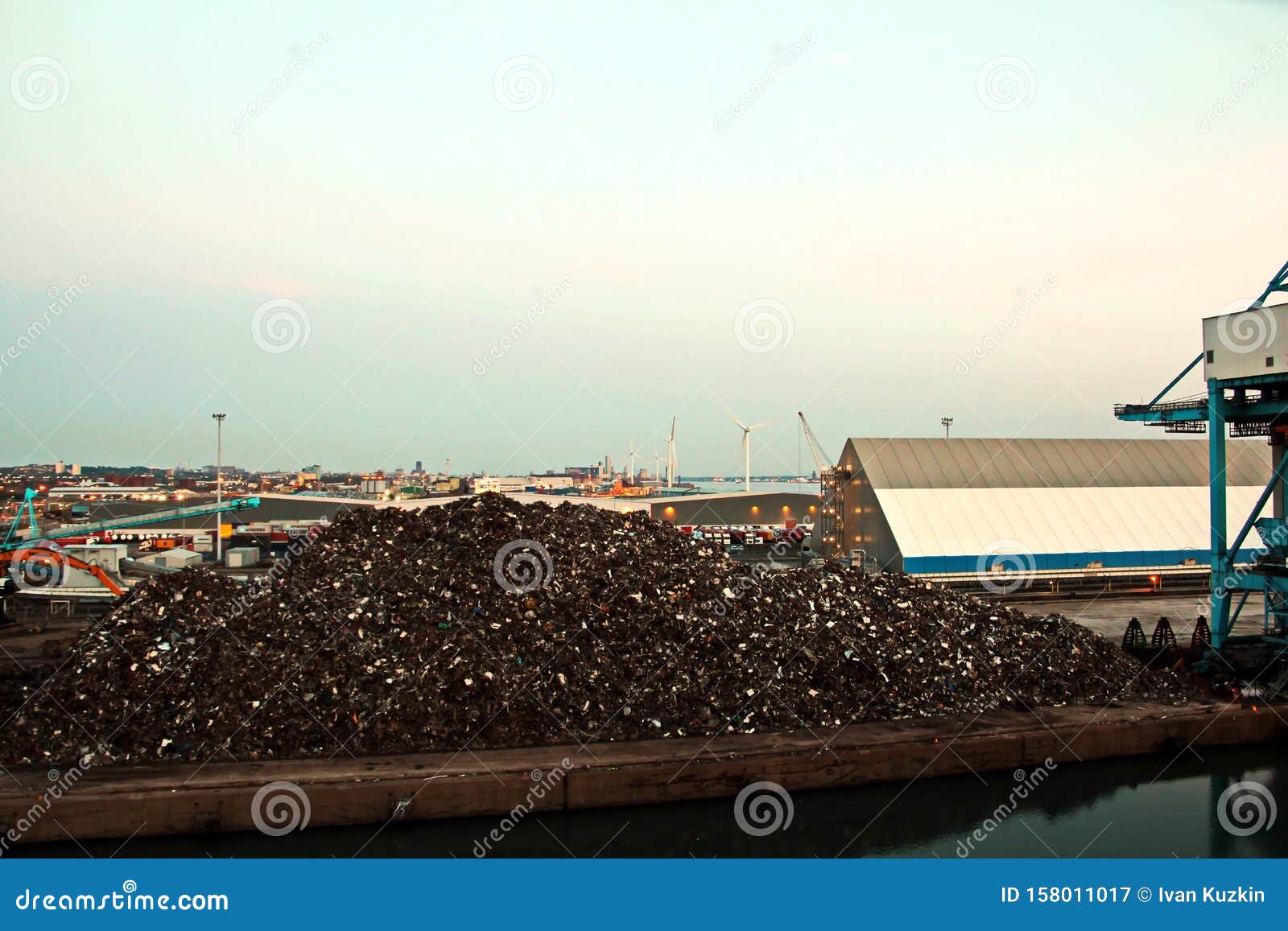 Liverpool, UK, May, 12,2019. Cargo Terminal for Unloading Bulk Cargo