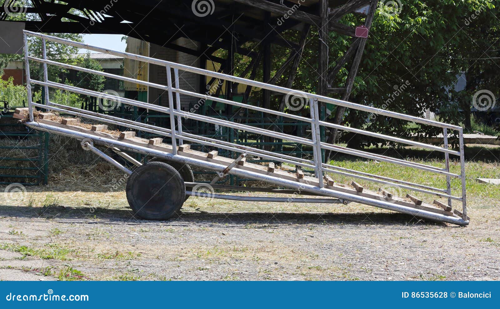 Livestock Ramp stock photo. Image of loader, fence, farm 86535628