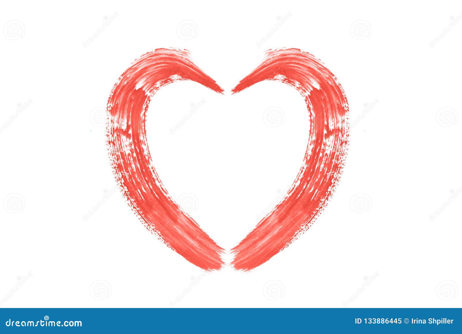 Plantation legeplads Gennemvæd Living Coral Brush Strokes Shaped Heart Made with Acrylic Paint, Isolated  on White. Color of the 2019 Year Stock Image - Image of creative, artistic:  133886445