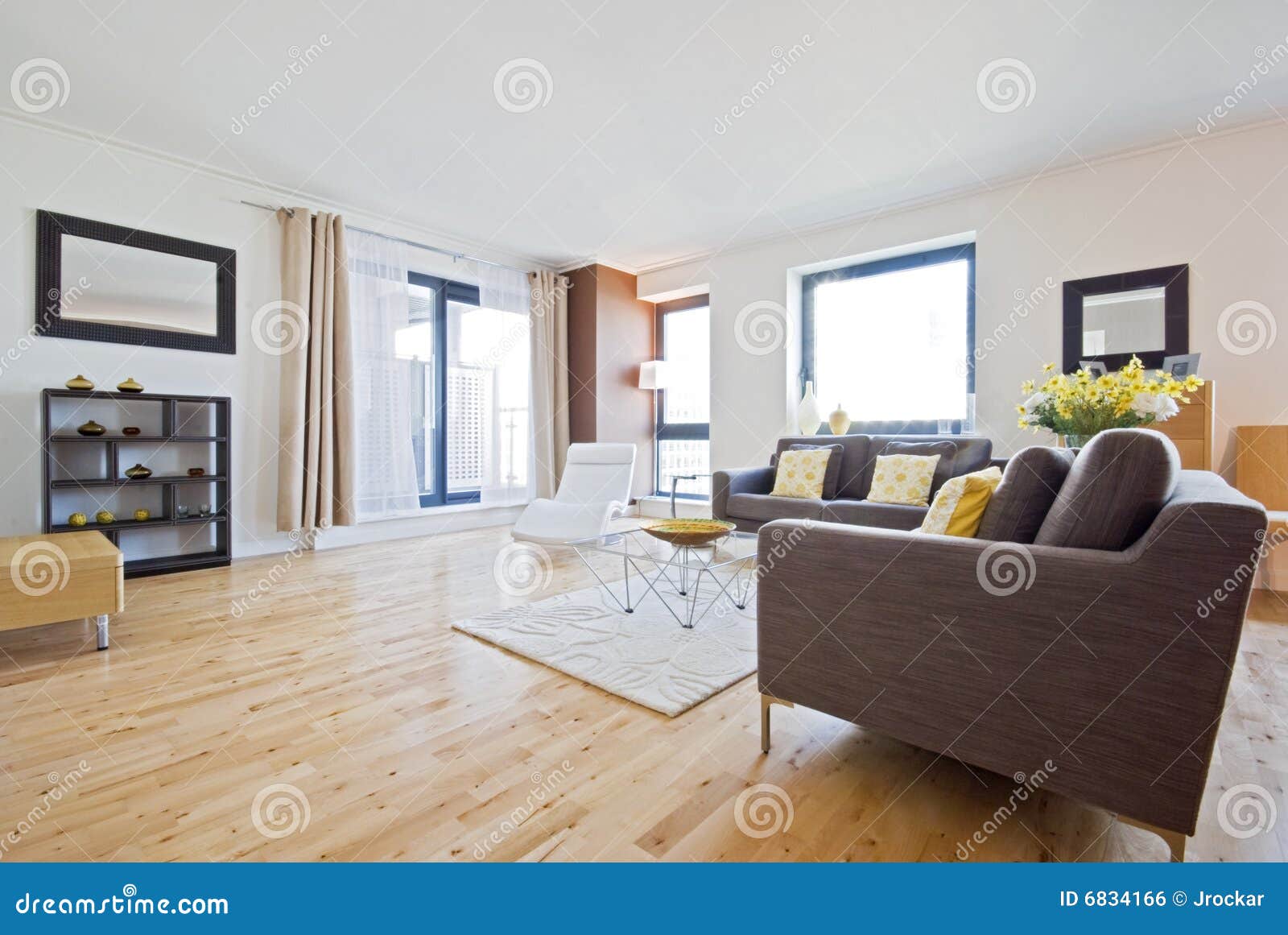 Living room stock photo. Image of flooring, deckchair - 6834166