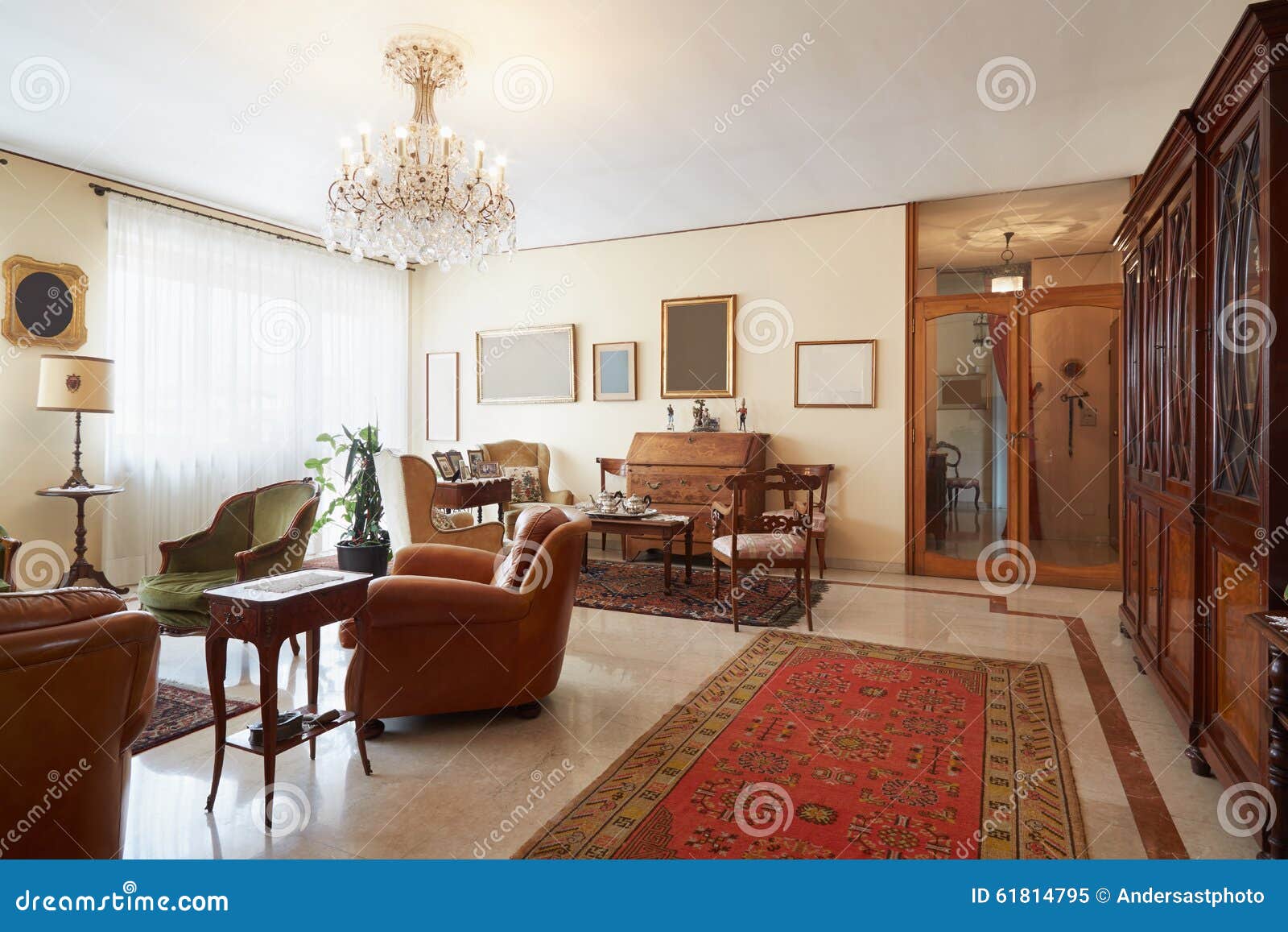living room, classic interior with antiquities