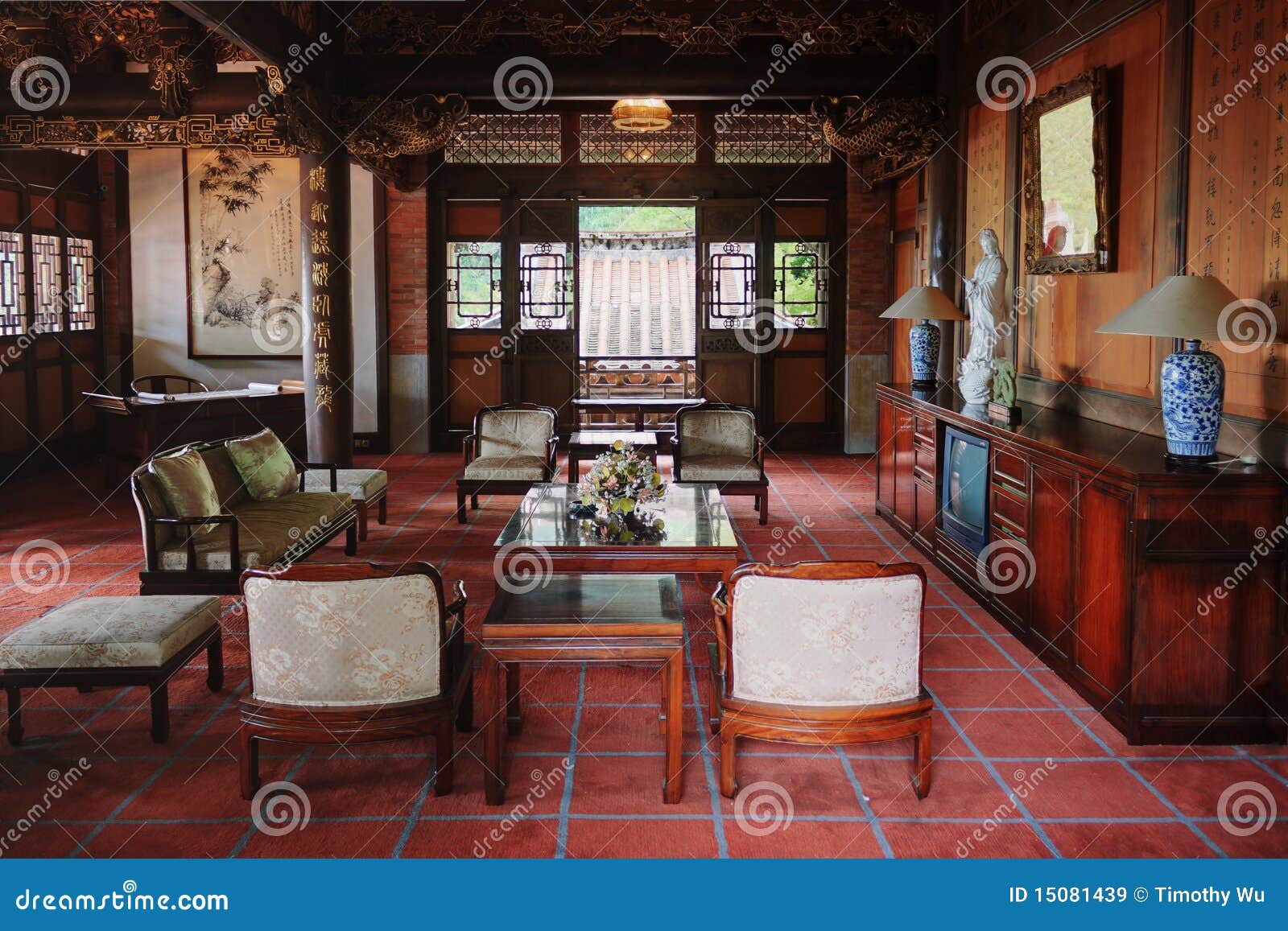 Living Room Of Classical Chinese House Royalty Free Stock Images