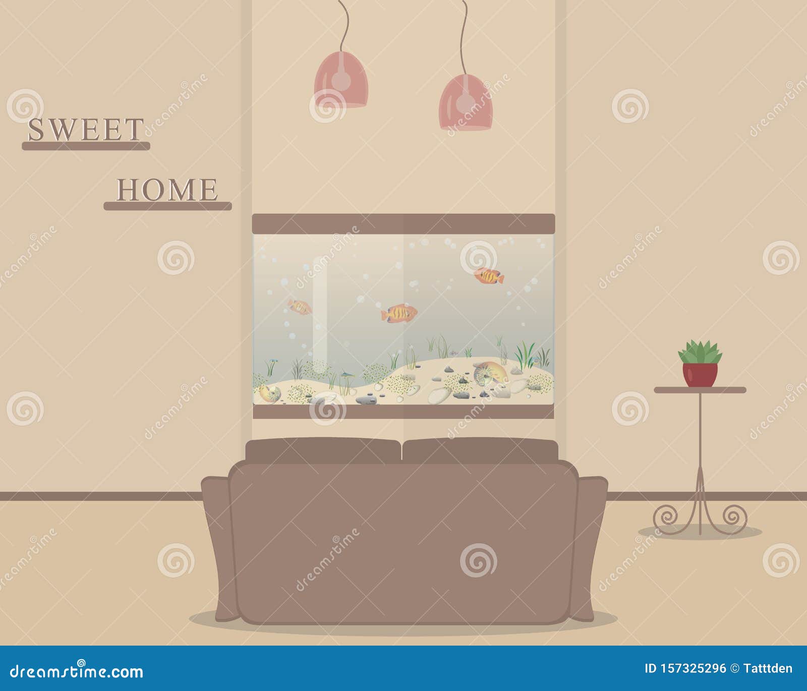 Đã bao giờ bạn nghĩ đến việc thêm một bể cá đẹp vào phòng khách để tạo sự tươi mới không? Hãy xem hình ảnh về bể cá xinh xắn trang trí cho phòng khách. Những con cá vàng và hoa sen được bố trí hài hòa trên một mảng đá, làm cho không gian sống của bạn trở nên vui nhộn và sinh động hơn.