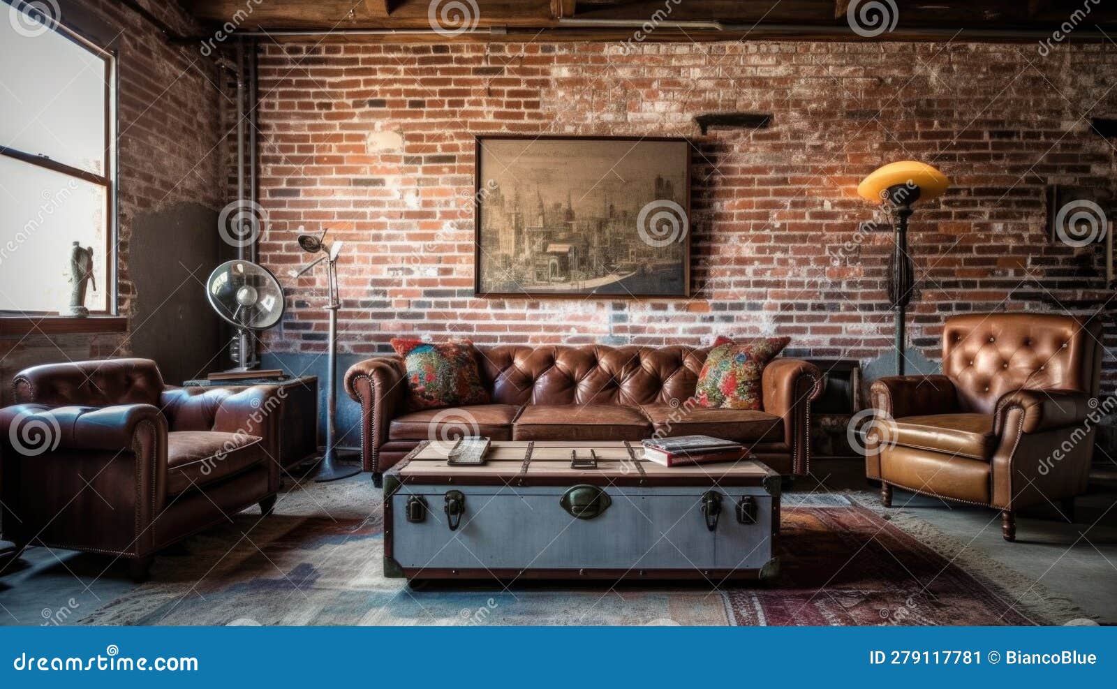 Living Room Decor, Home Interior Design . Industrial Rustic Style ...