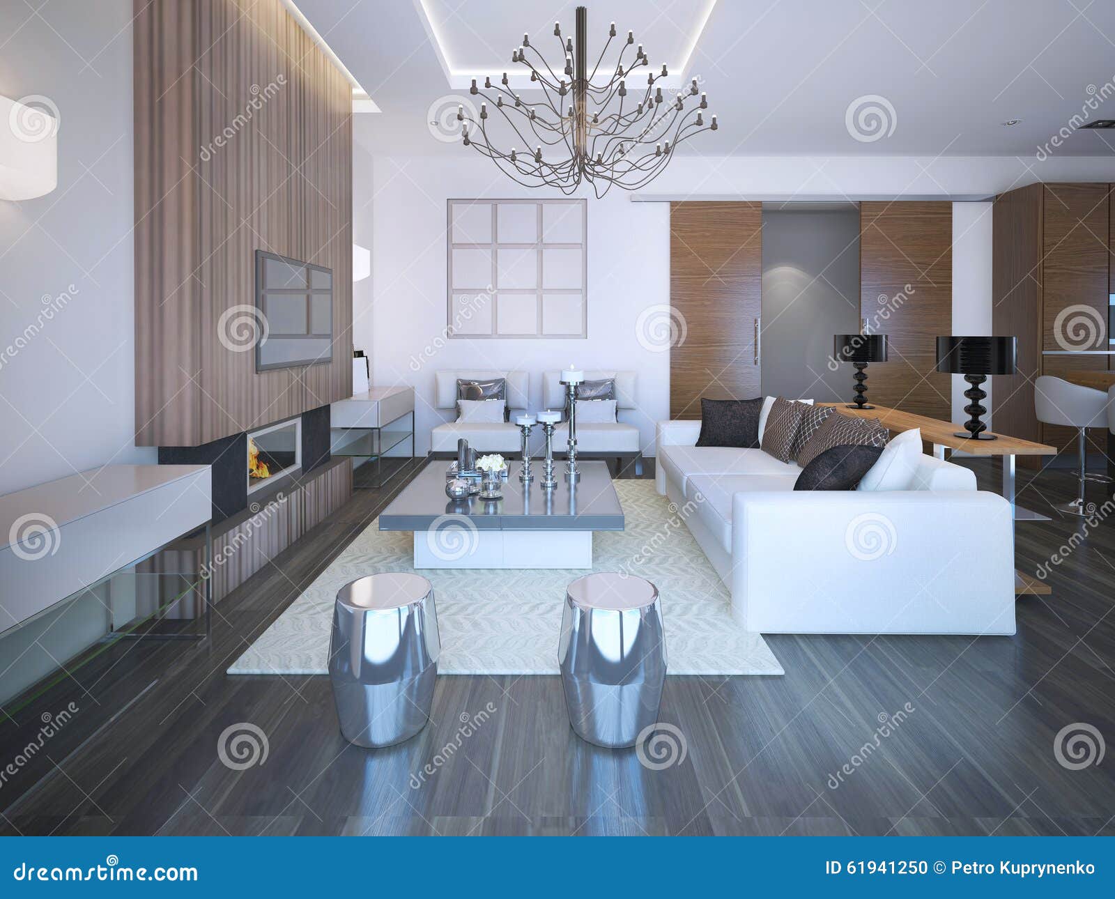 Living Room Design Idea Stock Illustration Illustration Of