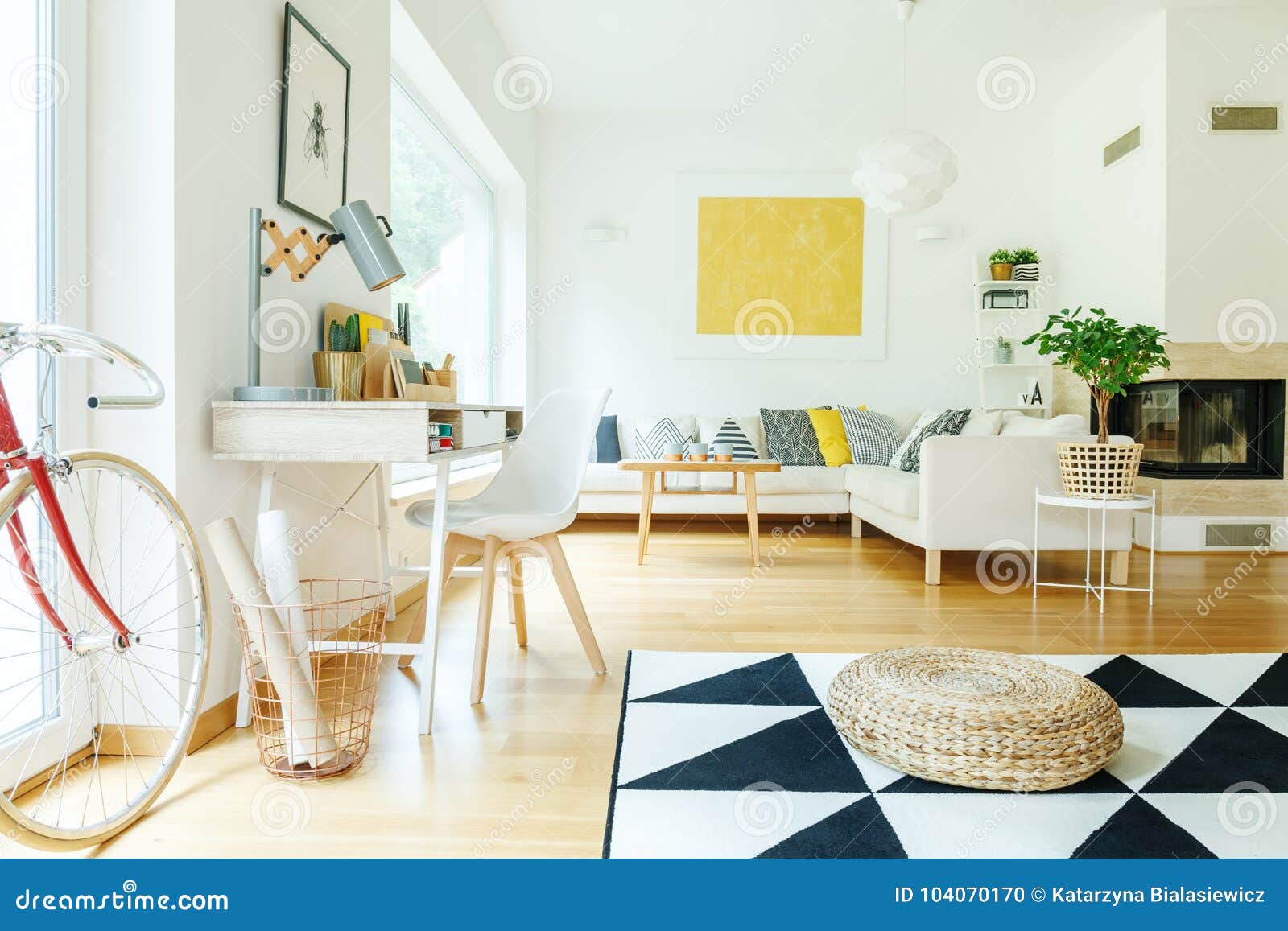 Living Room With Gold Painting Stock Photo Image Of Area Corner