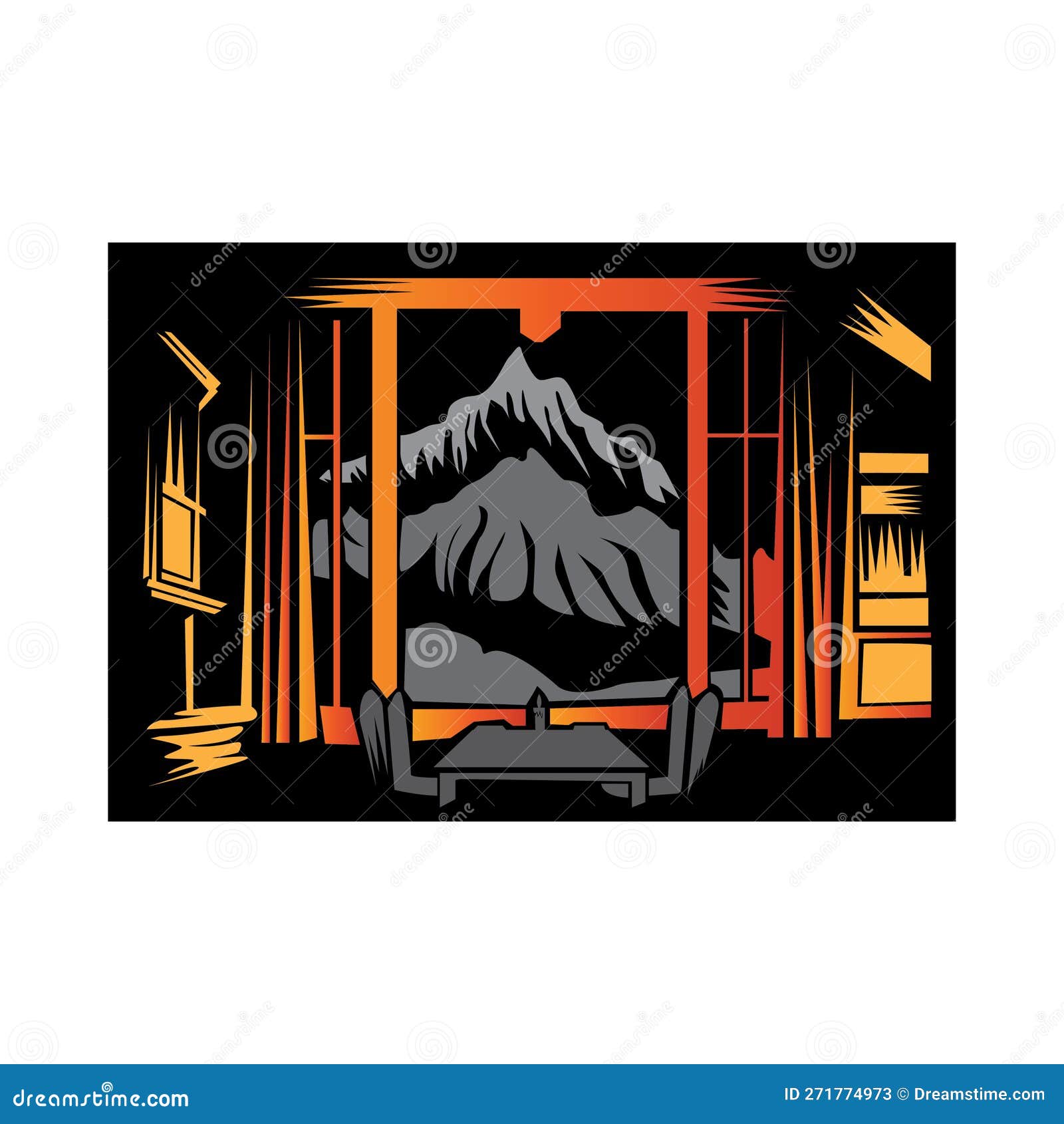 Living Room House Interior Design Illustration Vector Background