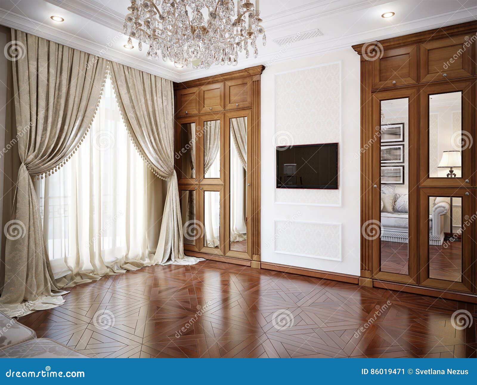 Living Room Interior in Classic Style Stock Image Image of