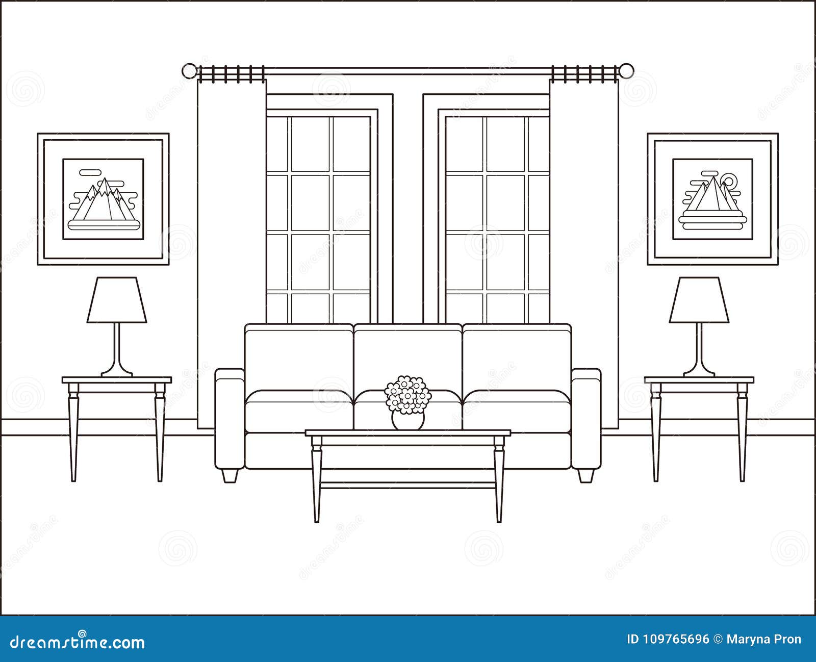 Bedroom Coloring Page Interior Design Sketches Bedroom Drawing Living Room Clipart